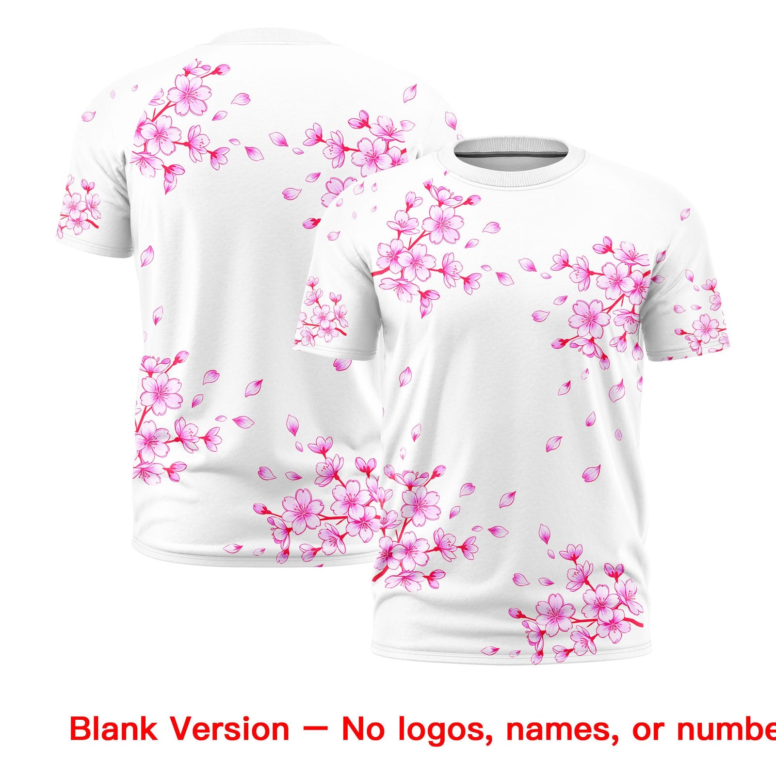 Custom White Pink Cherry Blossoms Personalization Stretch Fabric T-shirt| KXKSHOP
