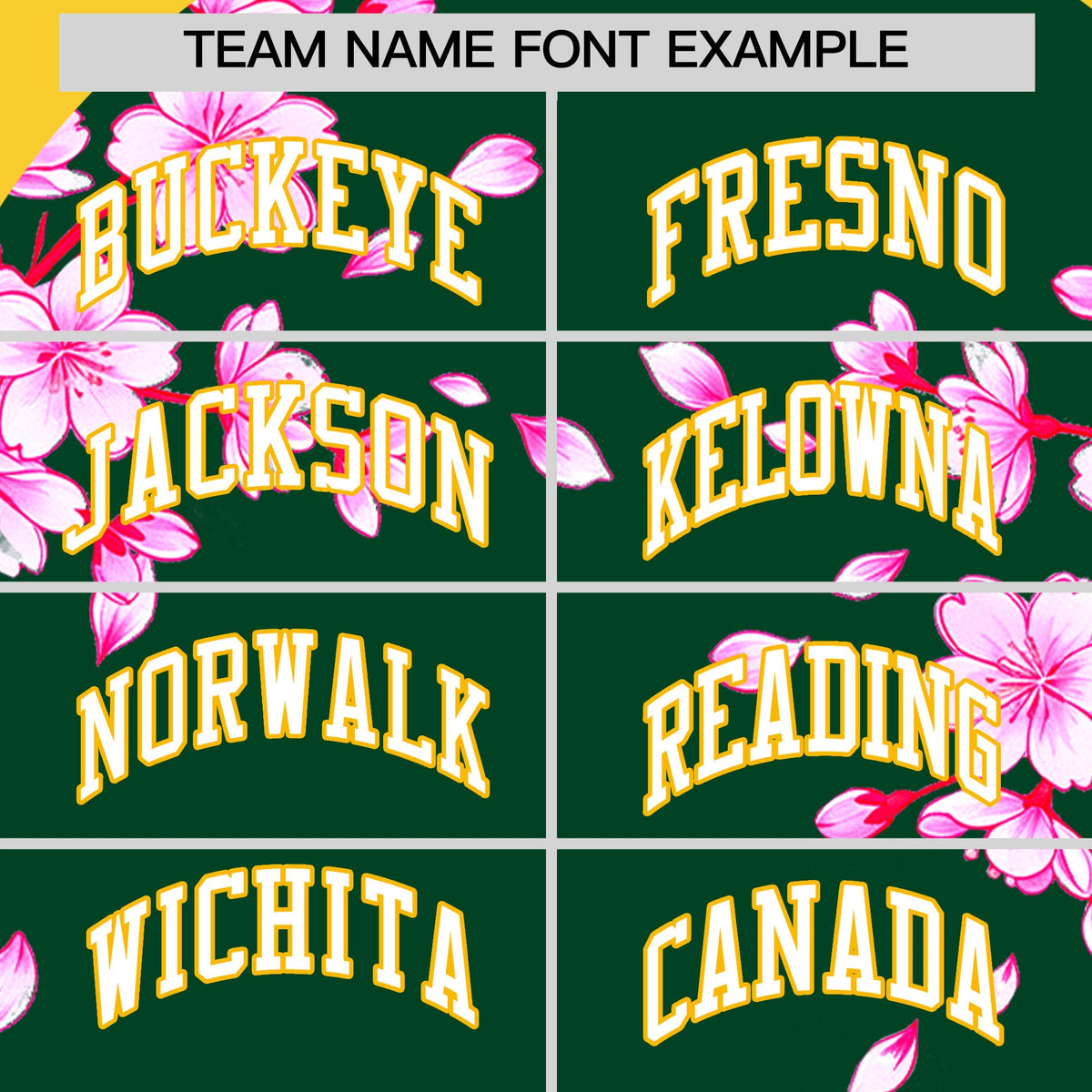 Custom Dark Green Gold White Cherry Blossoms Personalization Stretch Fabric T-shirt| KXKSHOP