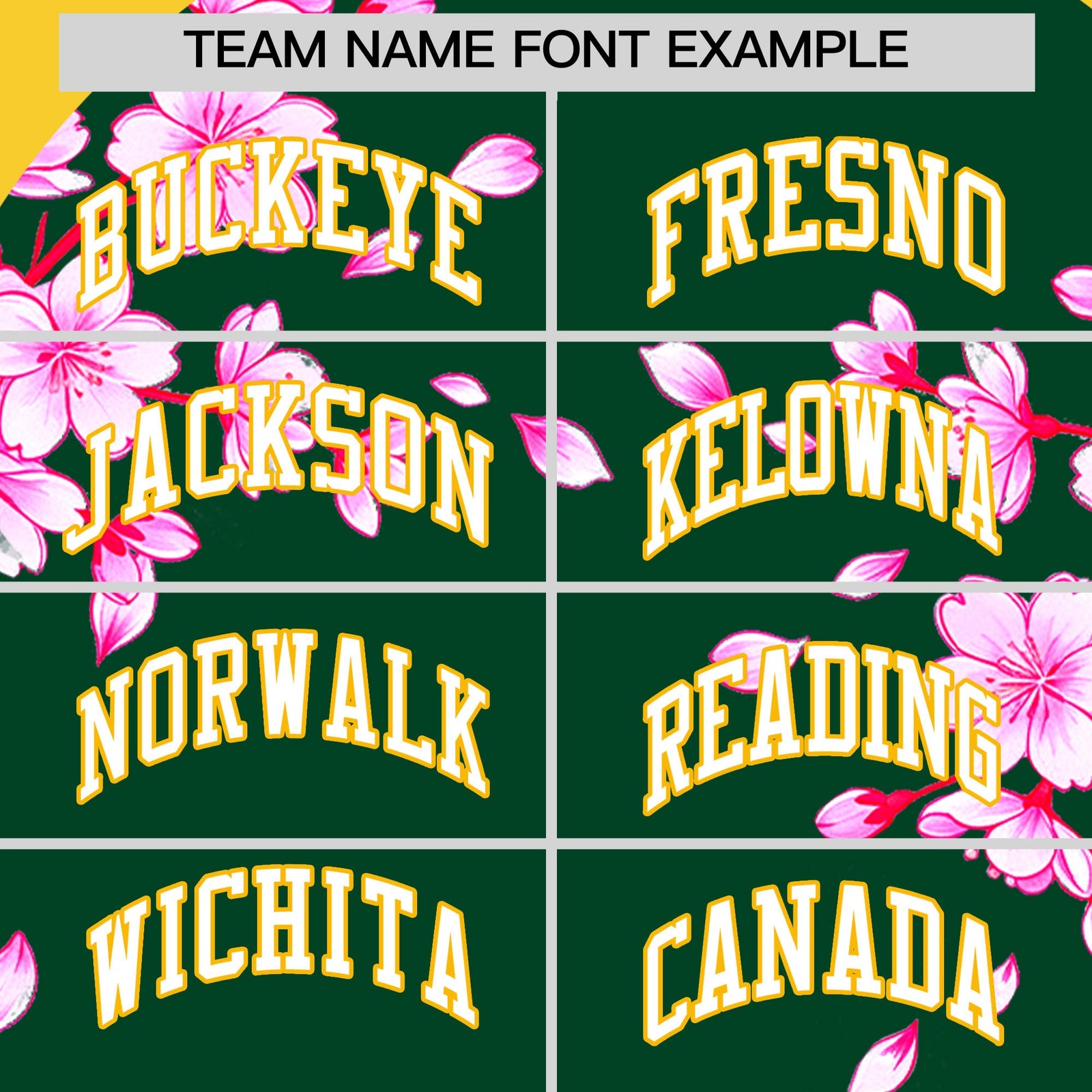 Custom Dark Green Gold White Cherry Blossoms Personalization Stretch Fabric T-shirt| KXKSHOP
