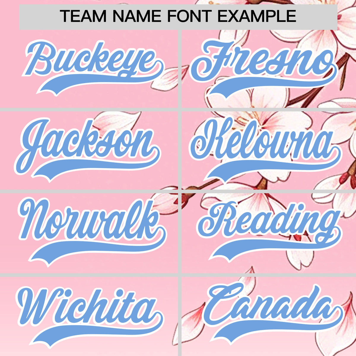 Custom Light Pink White Light Blue Cherry Blossoms Personalization Moisture-Wicking T-shirt| KXKSHOP