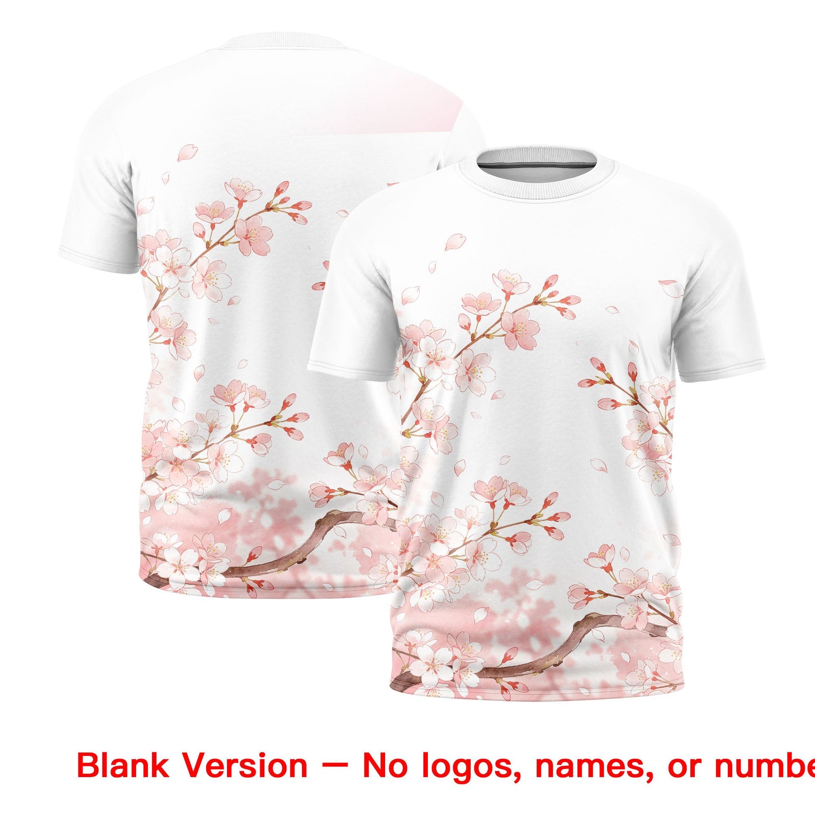 Custom White Pink Light Pink Cherry Blossoms Personalization Moisture-Wicking T-shirt| KXKSHOP