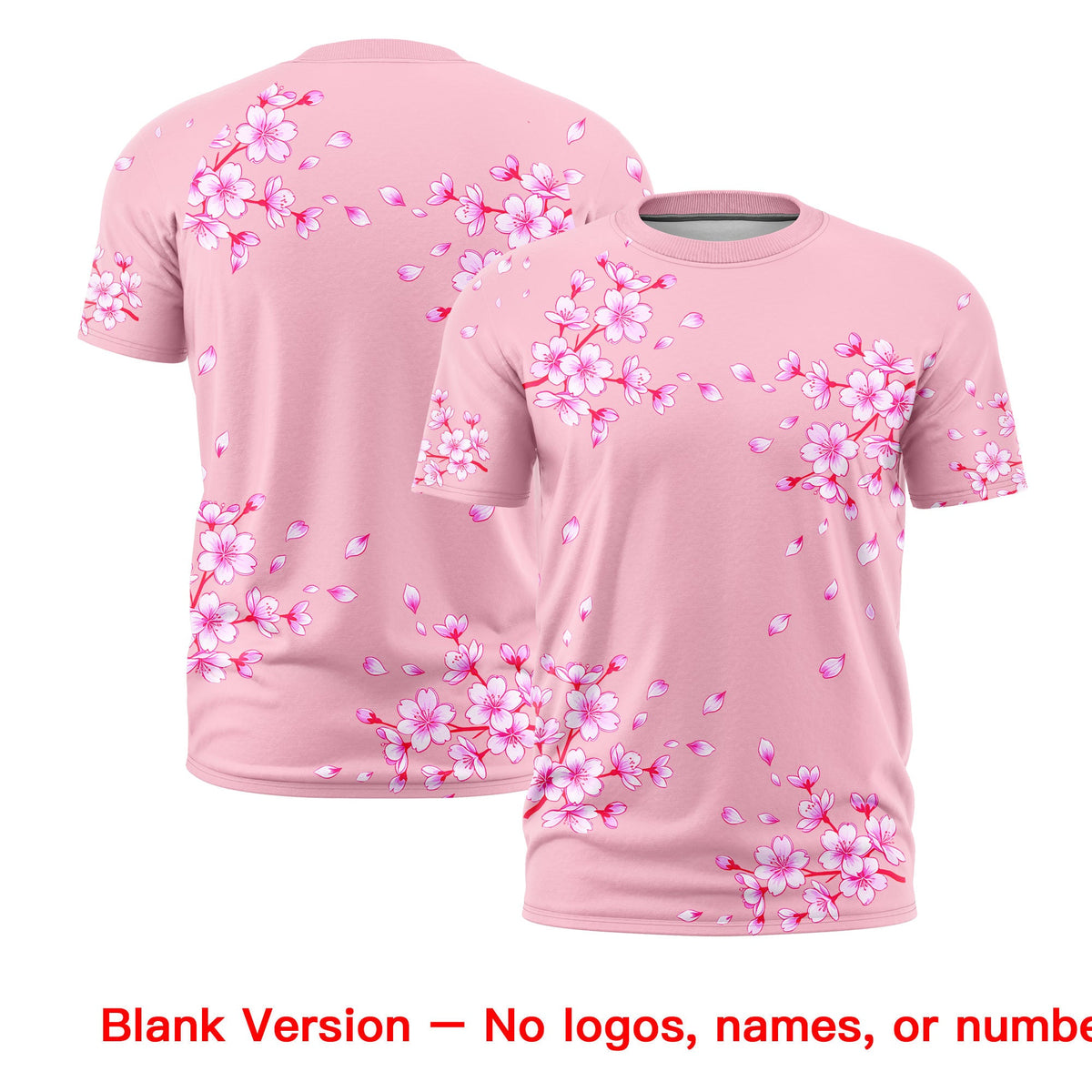 Custom Light Pink Pink White Cherry Blossoms Personalization Stretch Fabric T-shirt| KXKSHOP