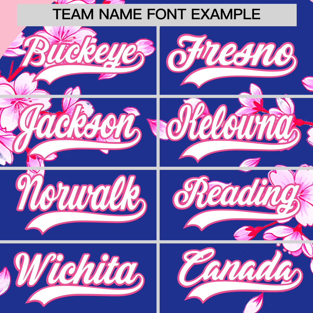Custom Royal Blue Light Pink White Cherry Blossoms Personalization Moisture-Wicking T-shirt| KXKSHOP