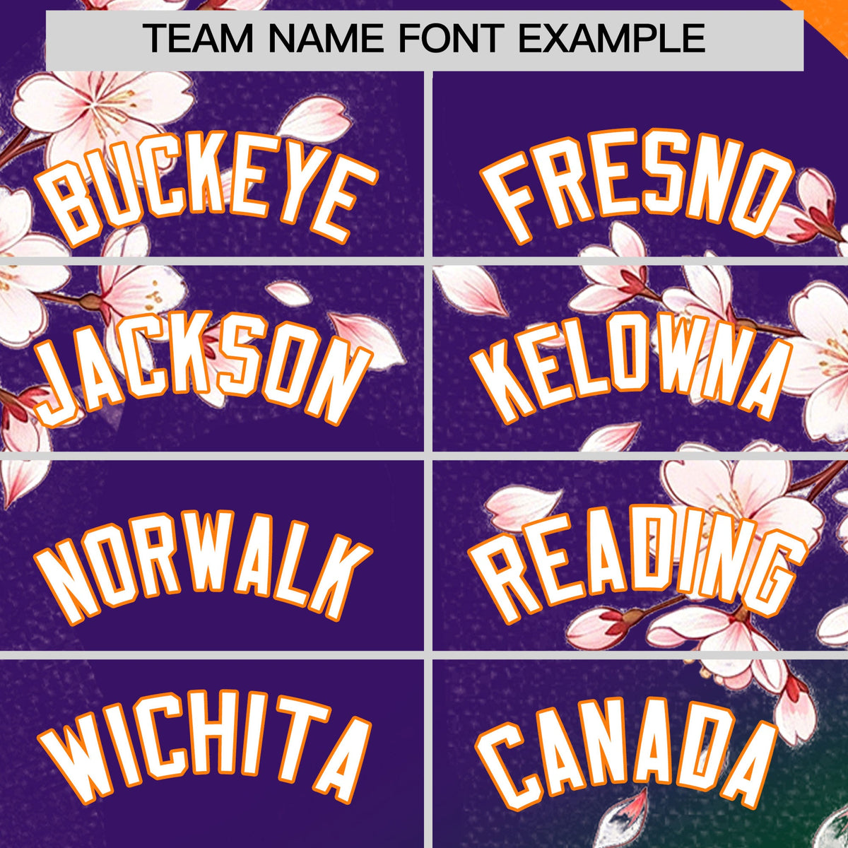 Custom Purple Dark Green Orange Cherry Blossoms Personalization Moisture-Wicking T-shirt| KXKSHOP
