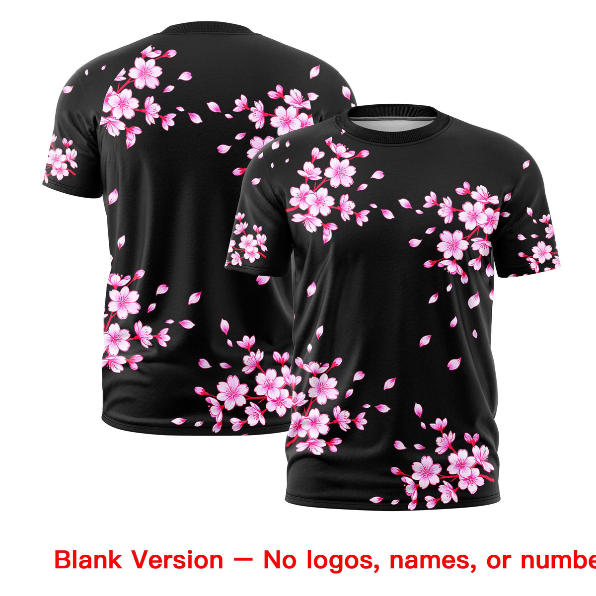 Custom Black Pink White Cherry Blossoms Personalization Moisture-Wicking T-shirt| KXKSHOP