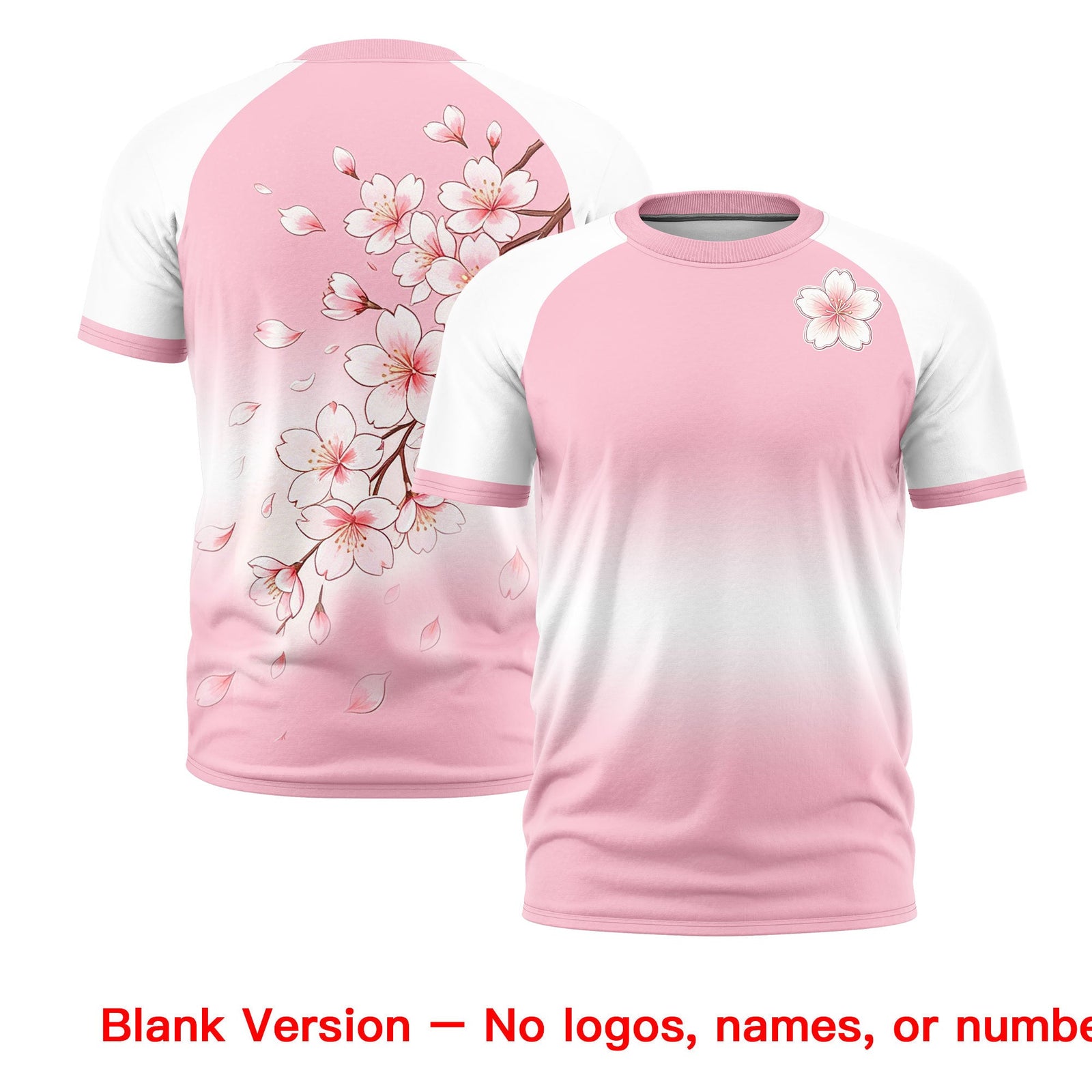 Custom Light Pink White Pink Cherry Blossoms Personalization Stretch Fabric T-shirt| KXKSHOP