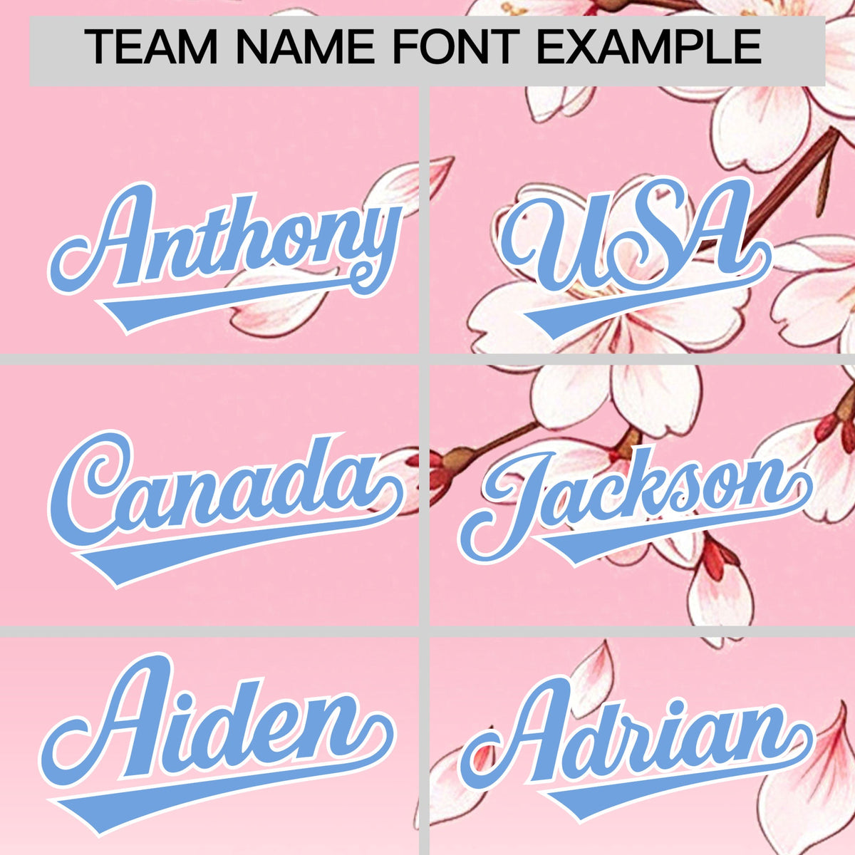 Custom Light Pink White Light Blue Cherry Blossoms Personalization Moisture-Wicking T-shirt| KXKSHOP