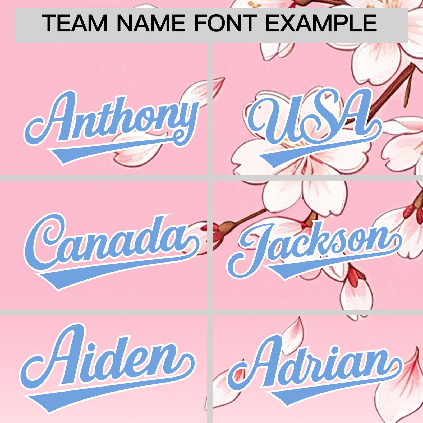 Custom Light Pink White Light Blue Cherry Blossoms Personalization Moisture-Wicking T-shirt| KXKSHOP