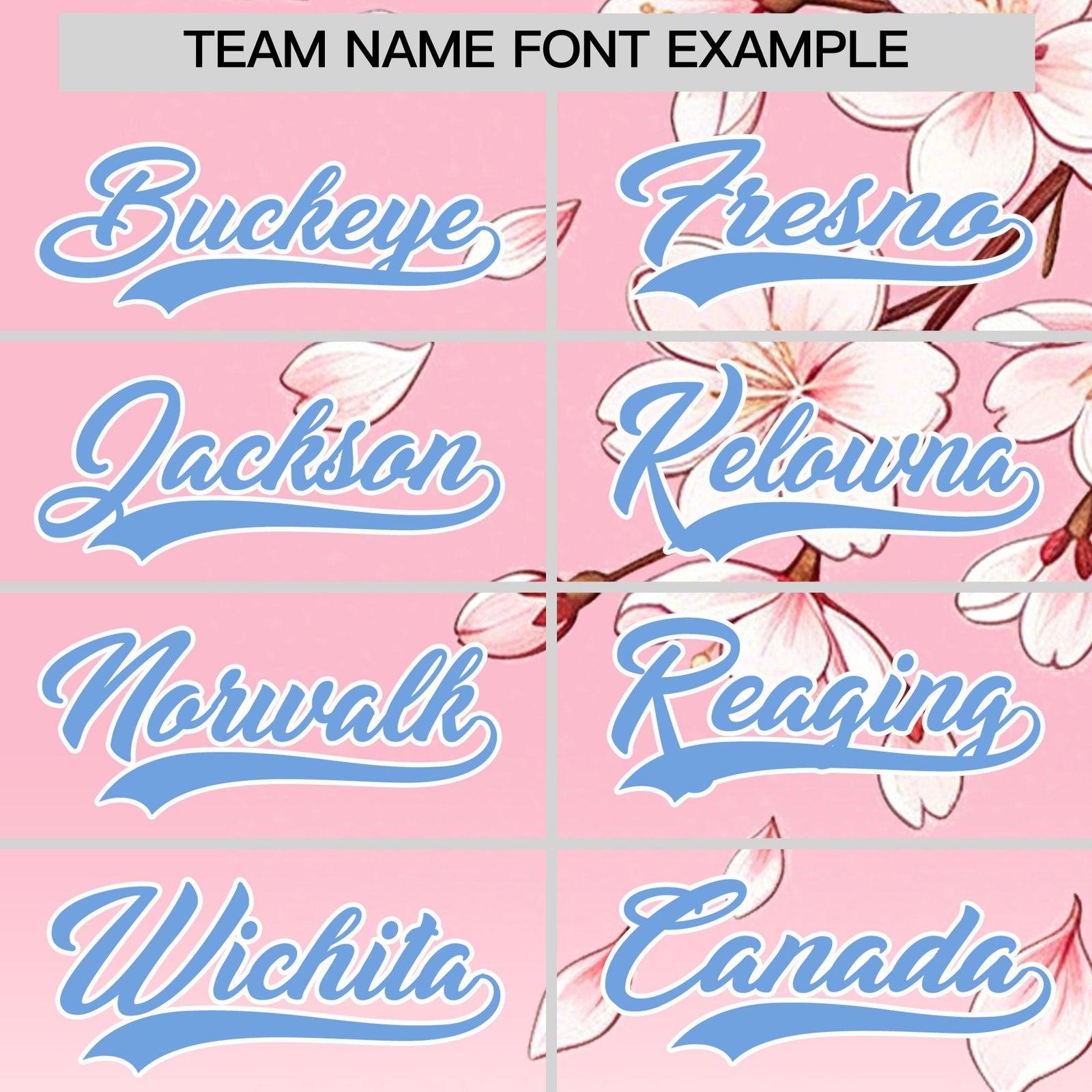 Custom Light Pink White Light Blue Cherry Blossoms Personalization Moisture-Wicking T-shirt| KXKSHOP