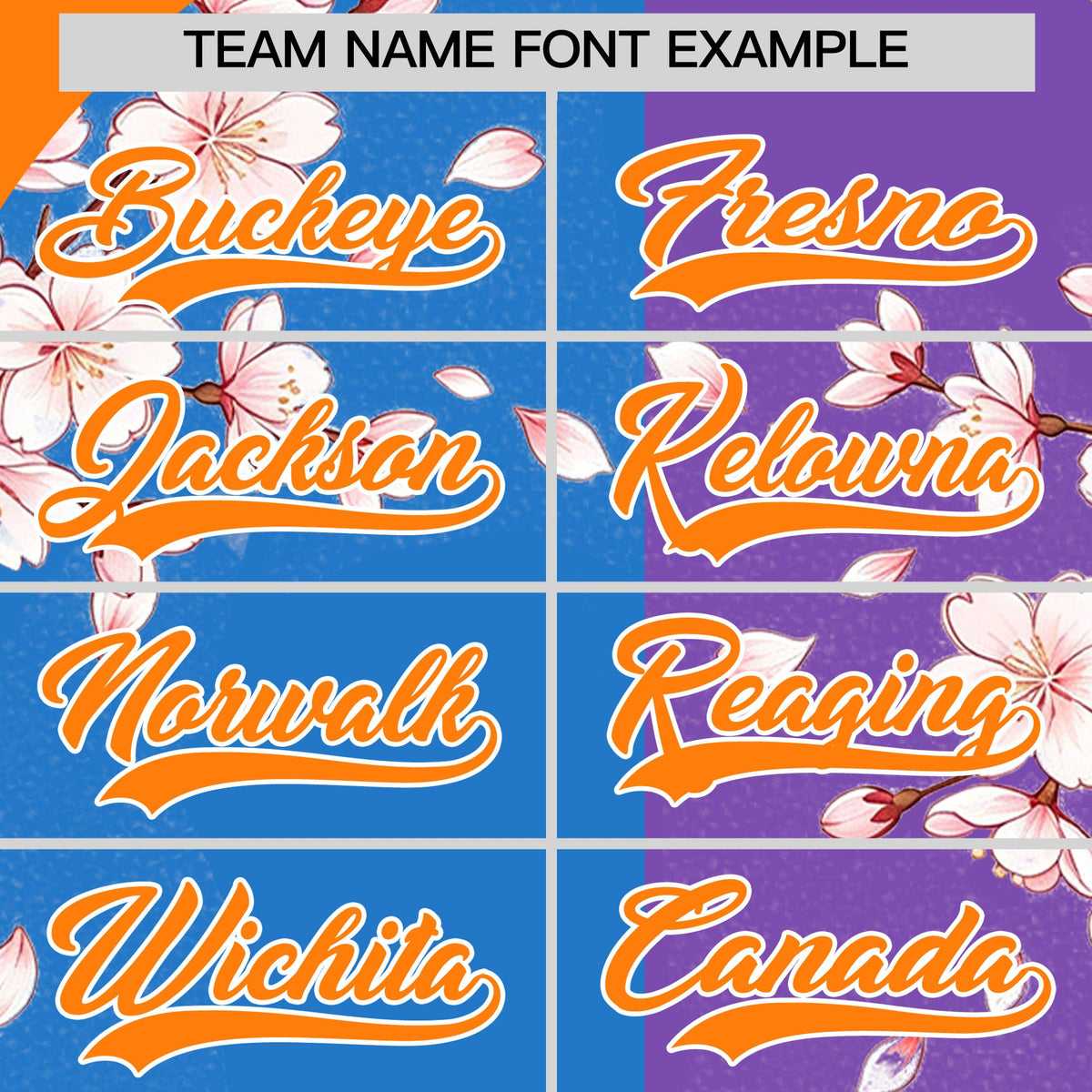 Custom Light Blue Orange White Cherry Blossoms Personalization Stretch Fabric T-shirt| KXKSHOP