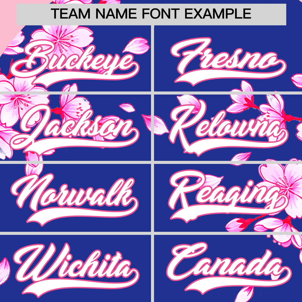Custom Royal Blue Light Pink White Cherry Blossoms Personalization Moisture-Wicking T-shirt| KXKSHOP
