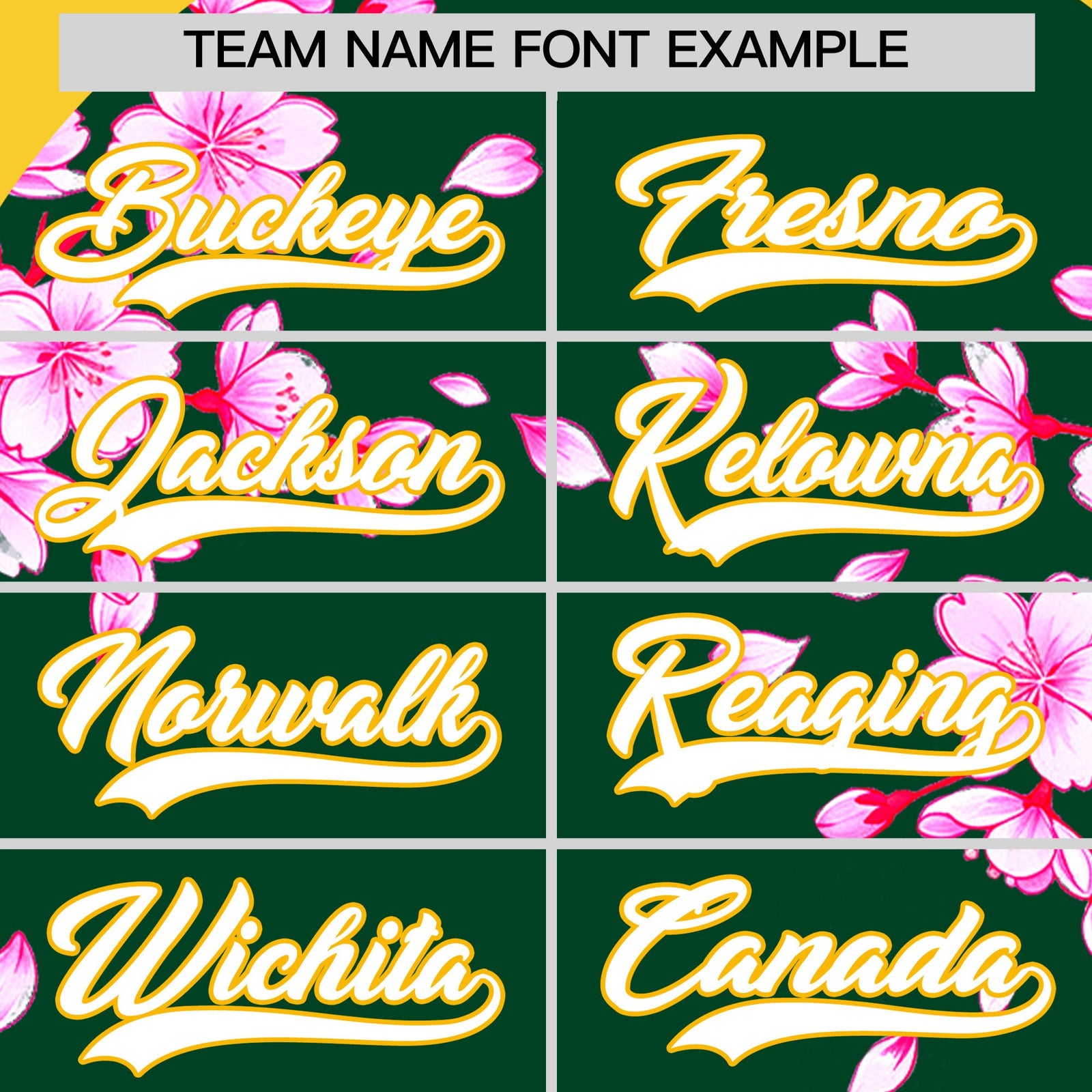 Custom Dark Green Gold White Cherry Blossoms Personalization Stretch Fabric T-shirt| KXKSHOP