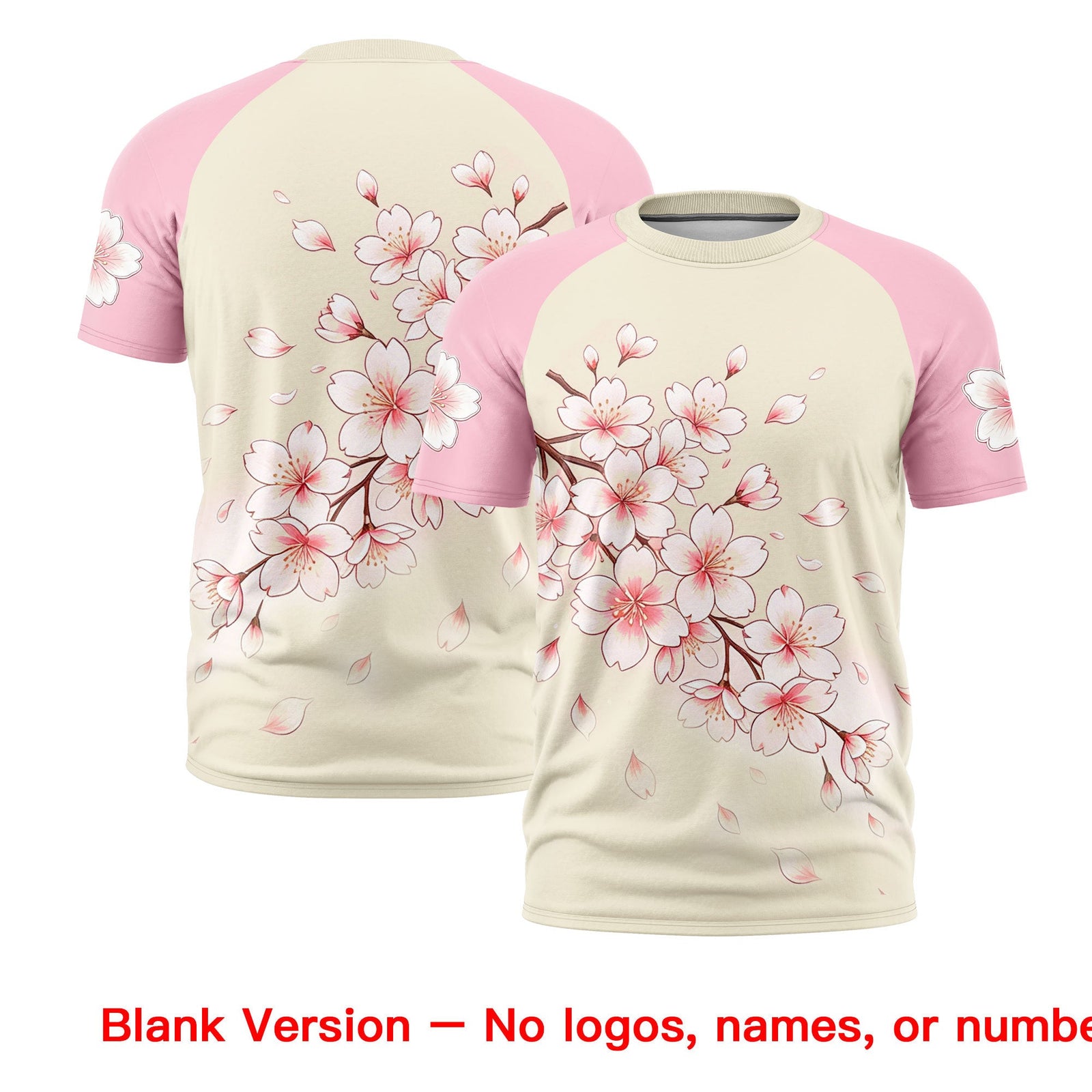 Custom Light Khaki Light Pink Light Brown Cherry Blossoms Personalization Moisture-Wicking T-shirt| KXKSHOP