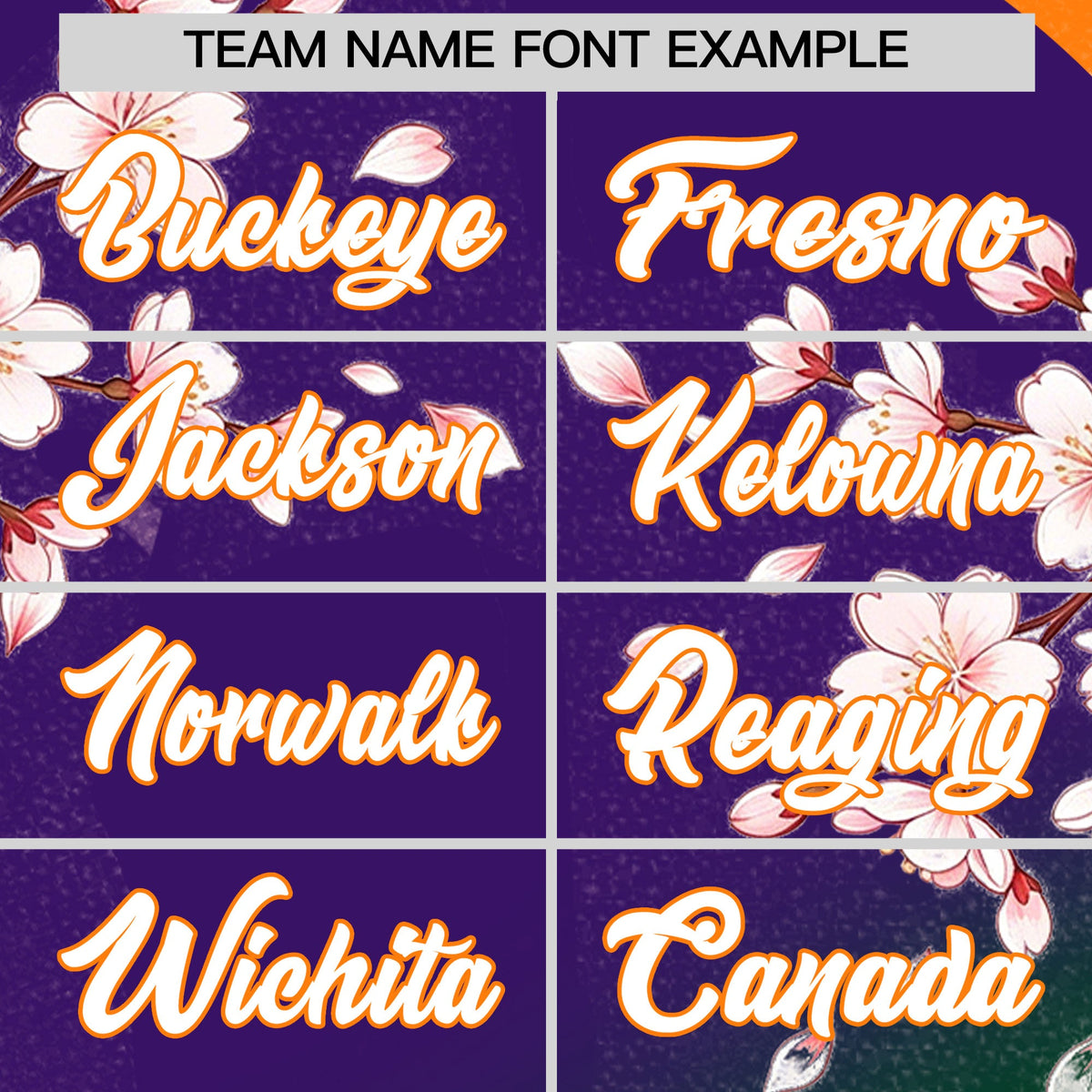 Custom Purple Dark Green Orange Cherry Blossoms Personalization Moisture-Wicking T-shirt| KXKSHOP