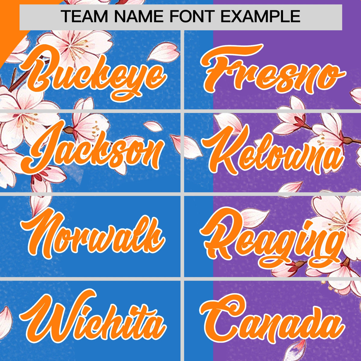 Custom Light Blue Orange White Cherry Blossoms Personalization Stretch Fabric T-shirt| KXKSHOP