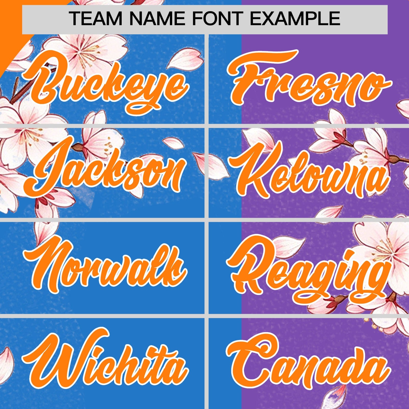 Custom Light Blue Orange White Cherry Blossoms Personalization Stretch Fabric T-shirt| KXKSHOP