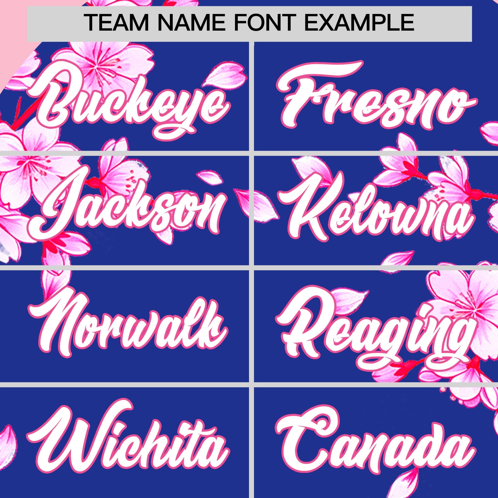 Custom Royal Blue Light Pink White Cherry Blossoms Personalization Moisture-Wicking T-shirt| KXKSHOP