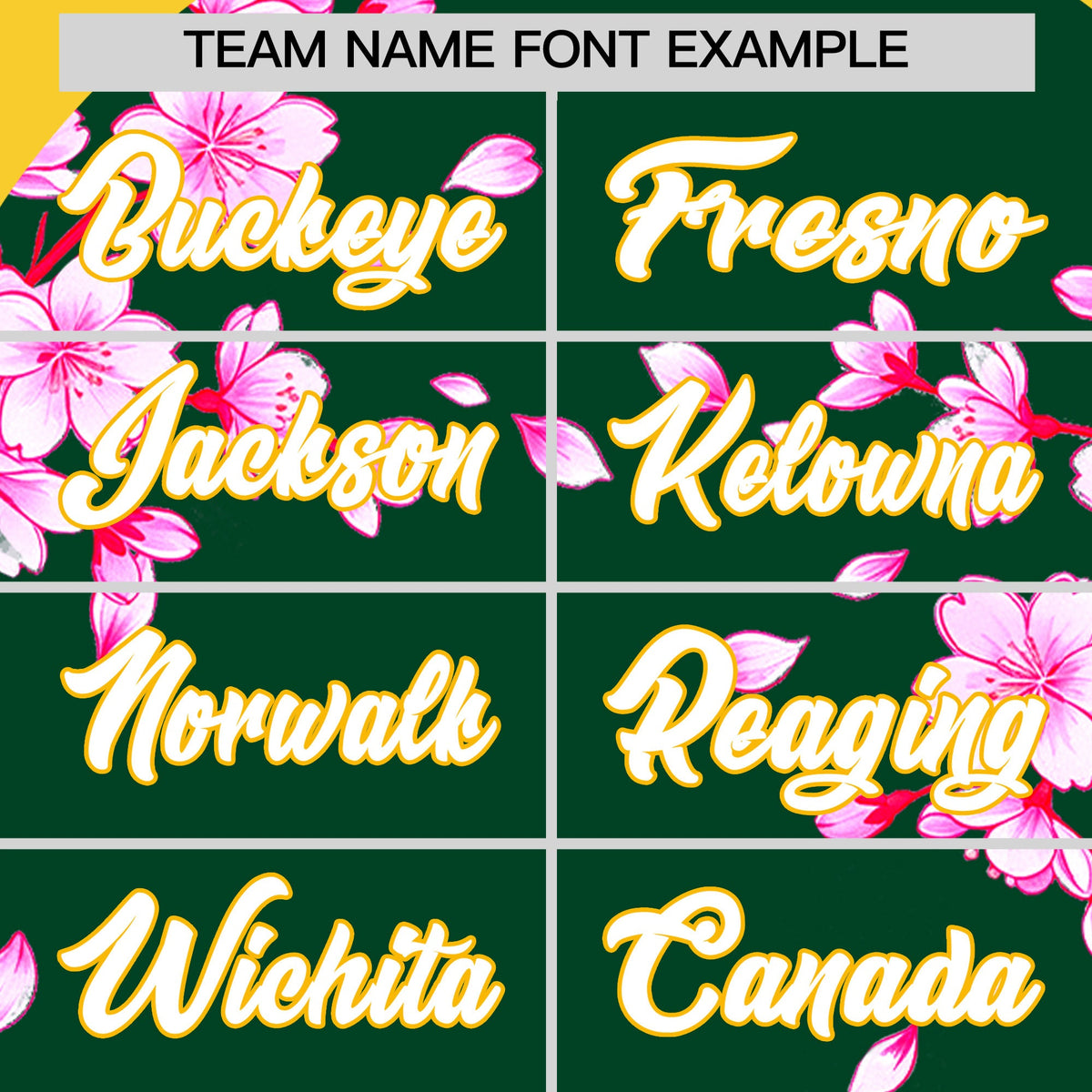 Custom Dark Green Gold White Cherry Blossoms Personalization Stretch Fabric T-shirt| KXKSHOP