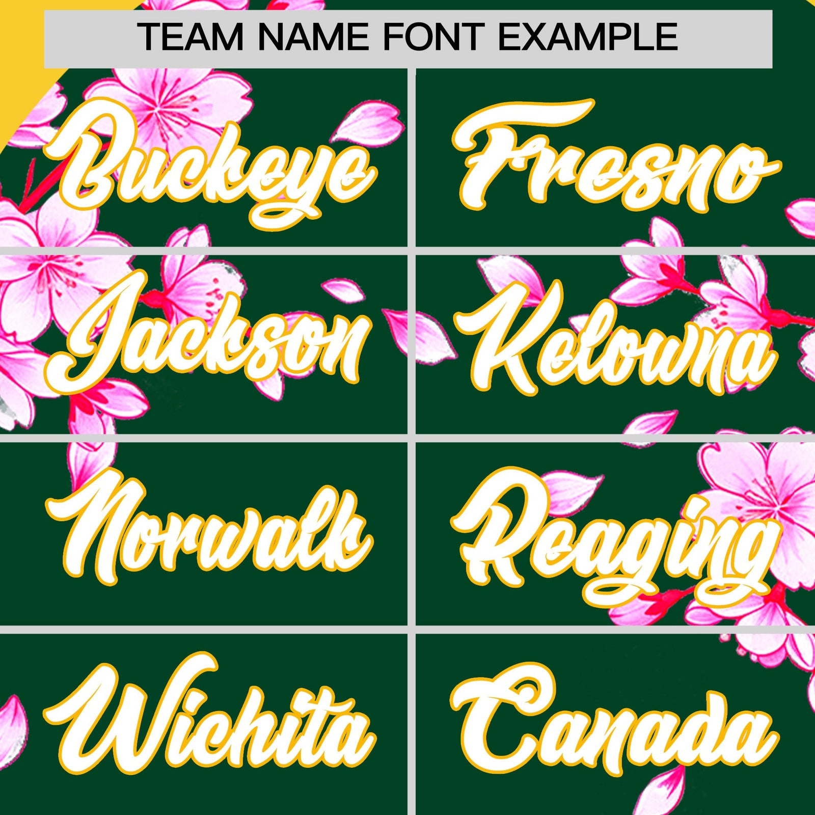 Custom Dark Green Gold White Cherry Blossoms Personalization Stretch Fabric T-shirt| KXKSHOP