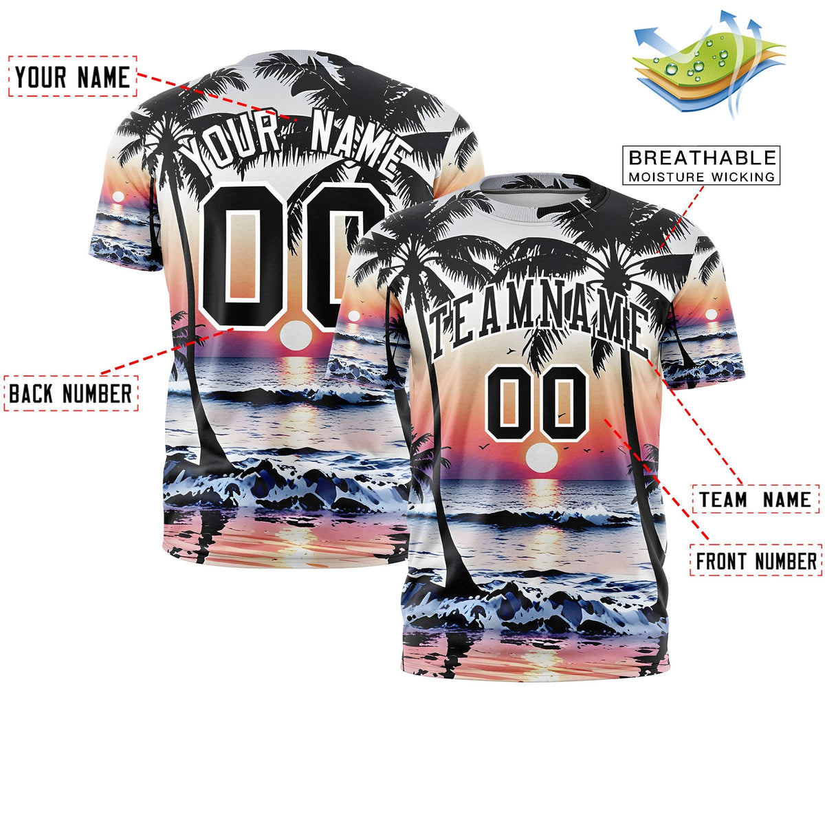 Custom Black White Graffiti Pattern Hawaiian Style T-shirt| KXKSHOP