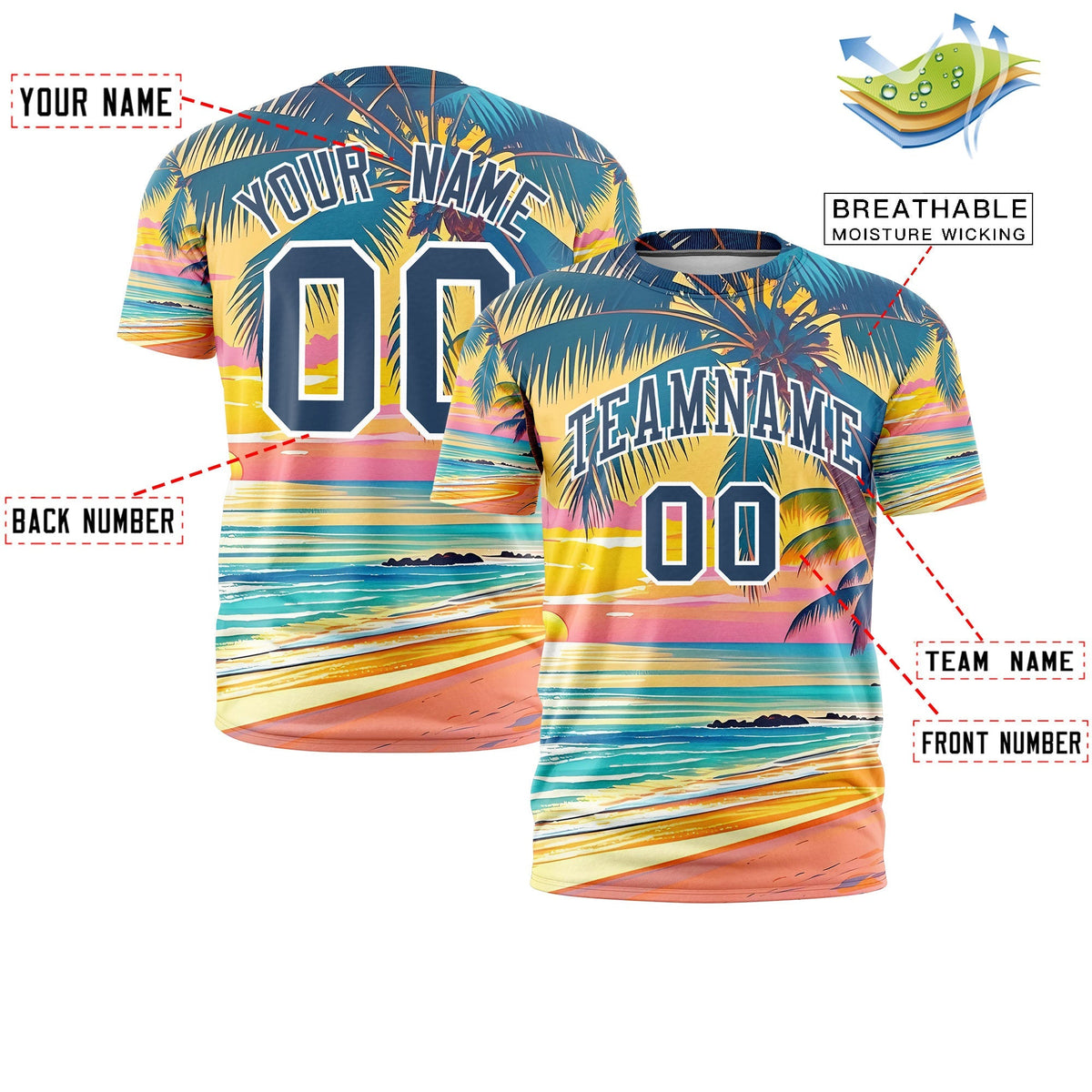 Custom Midnight Blue White Graffiti Pattern Hawaiian Style T-shirt| KXKSHOP