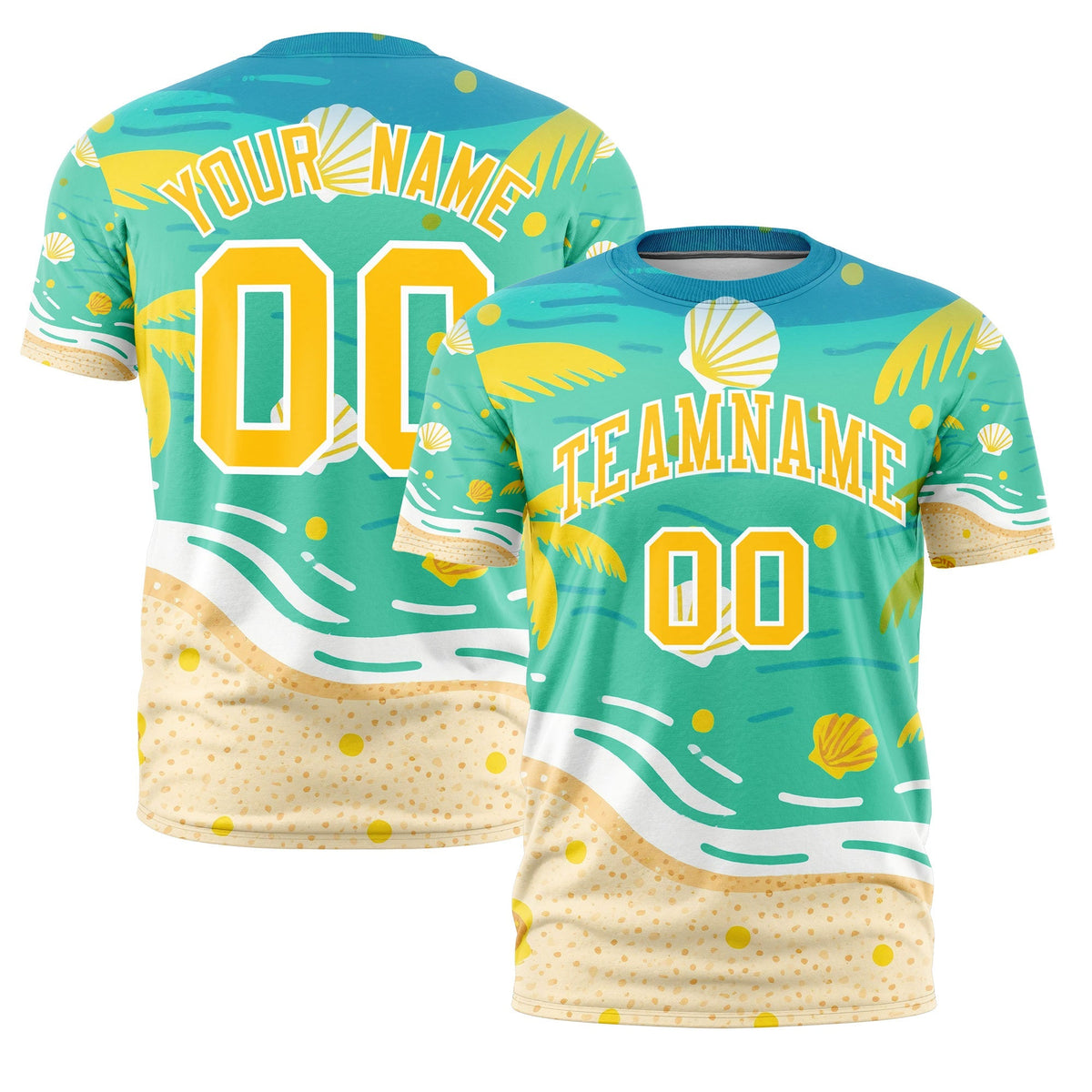 Custom Yellow White Graffiti Pattern Hawaiian Style T-shirt| KXKSHOP