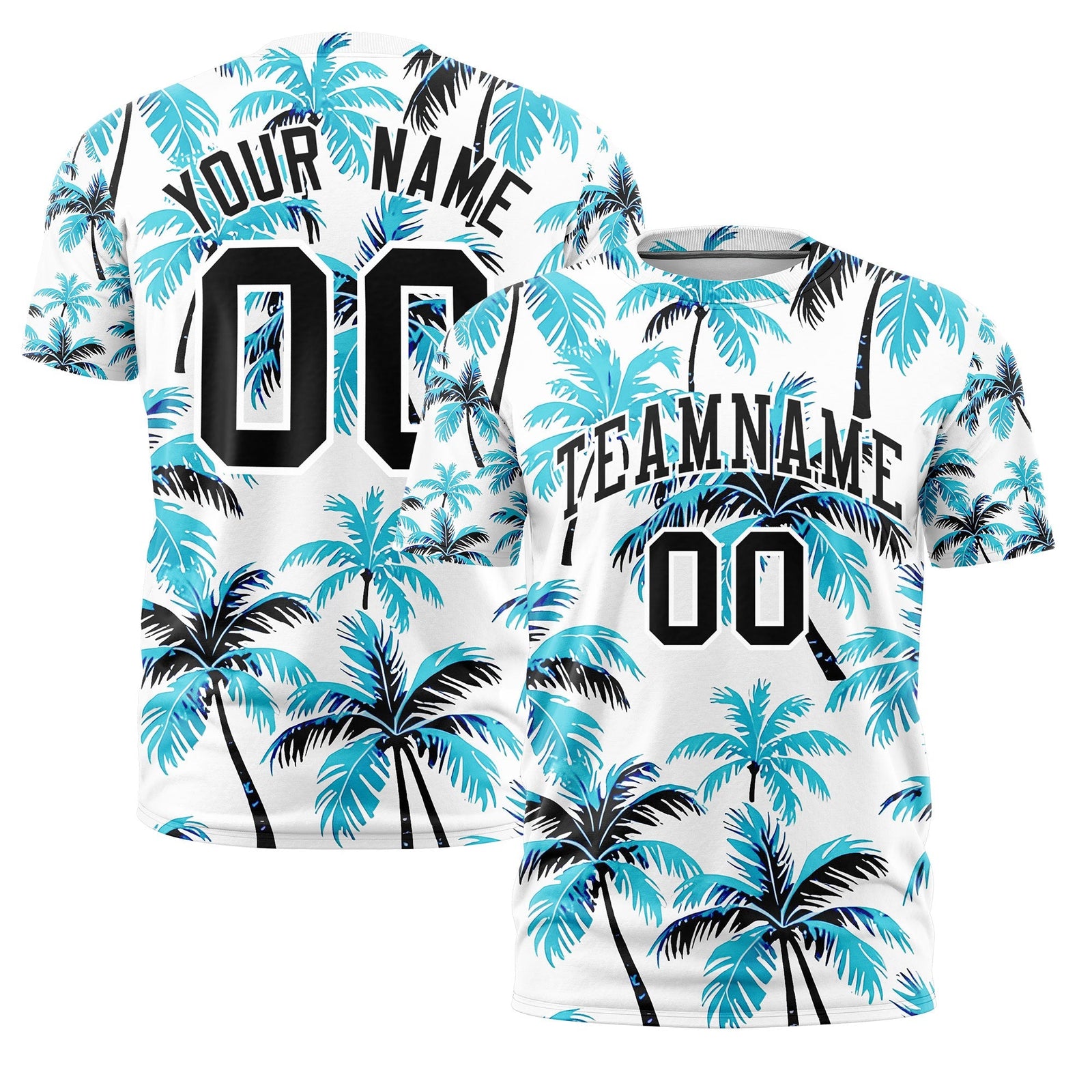 Custom Black White Graffiti Pattern Hawaiian Style T-shirt| KXKSHOP