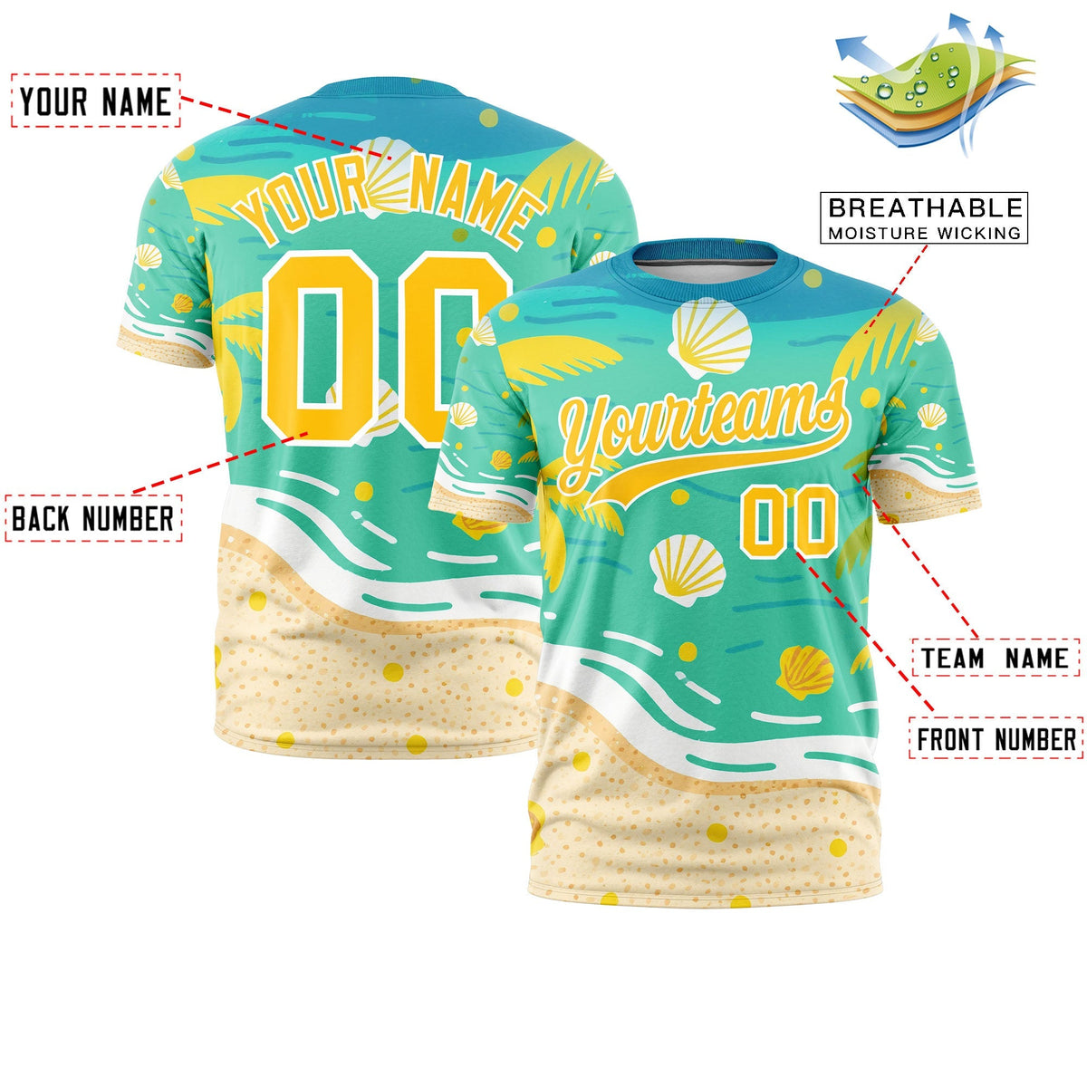 Custom Yellow White Graffiti Pattern Hawaiian Style T-shirt| KXKSHOP