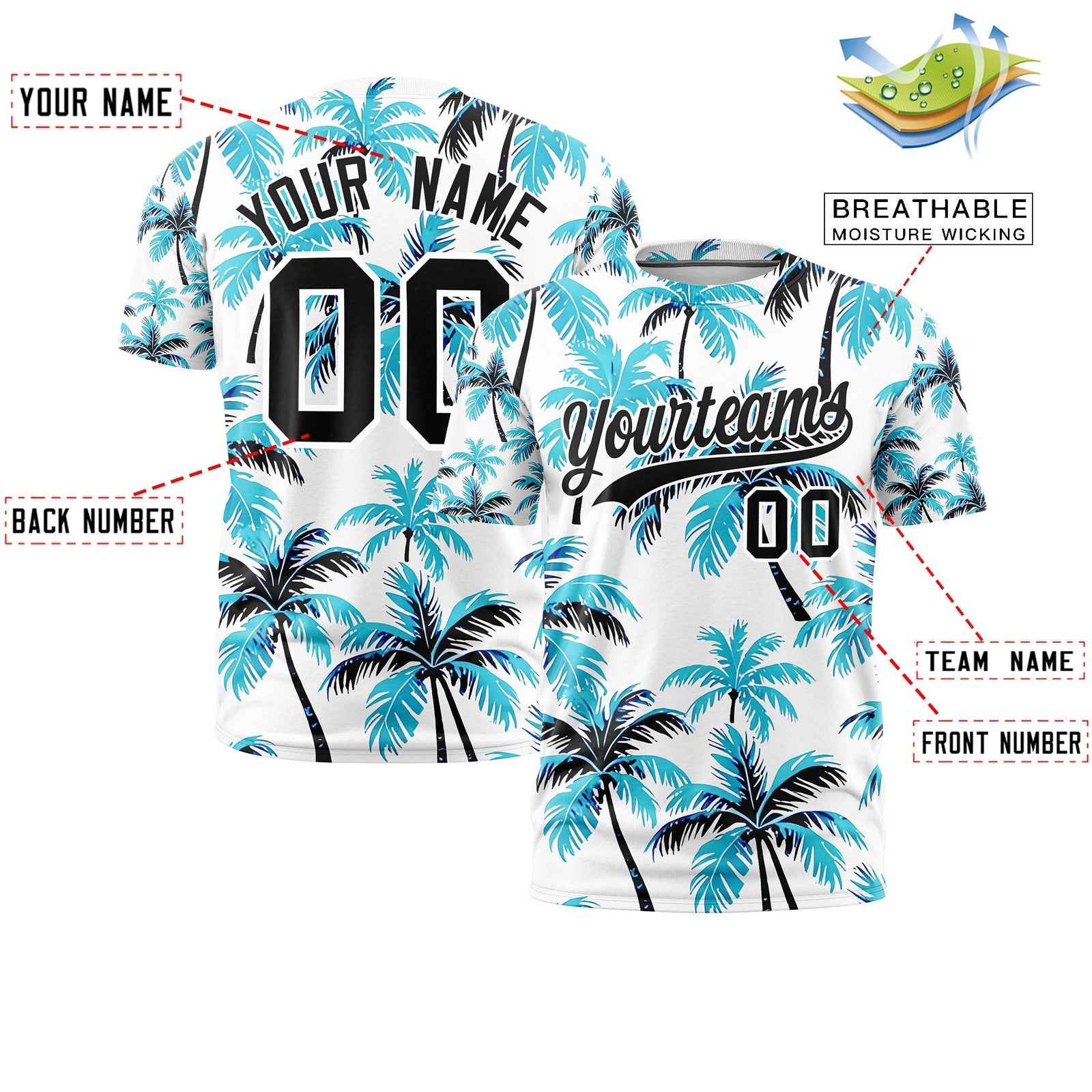 Custom Black White Graffiti Pattern Hawaiian Style T-shirt| KXKSHOP