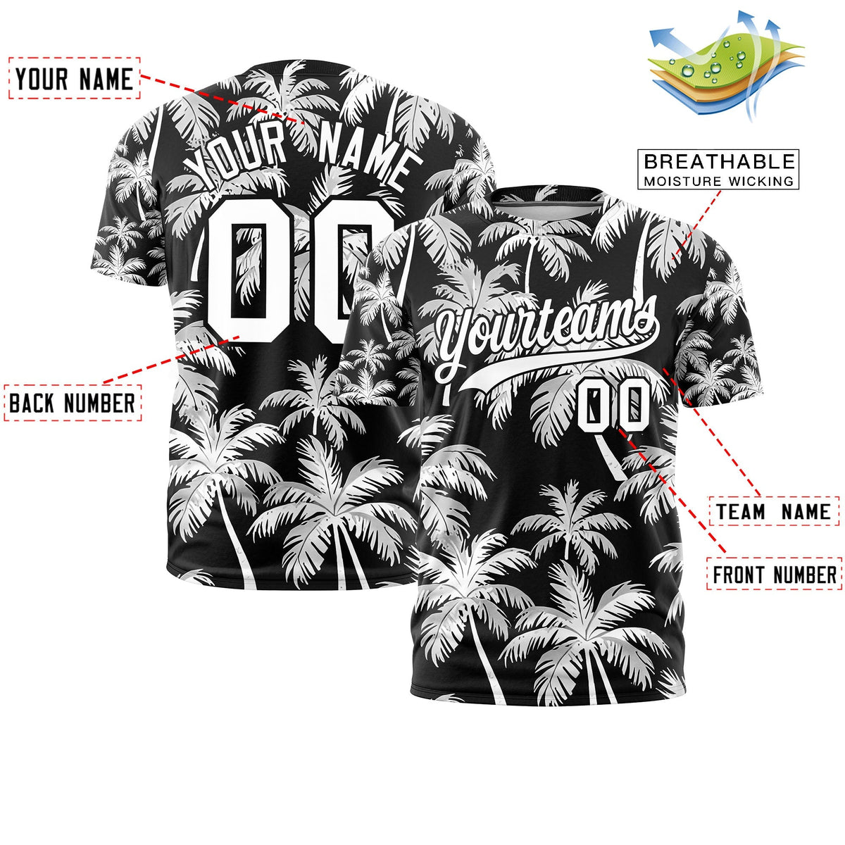 Custom White Black Graffiti Pattern Hawaiian Style T-shirt| KXKSHOP