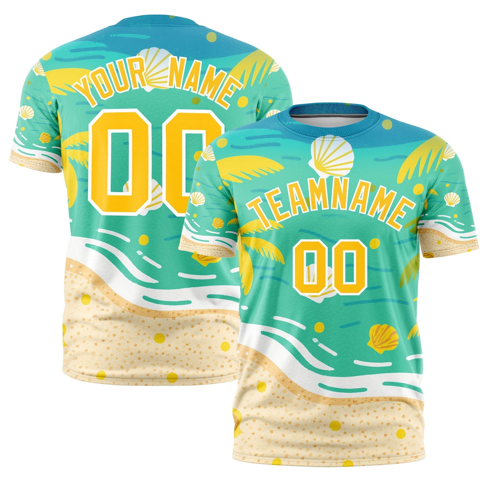 Custom Yellow White Graffiti Pattern Hawaiian Style T-shirt| KXKSHOP
