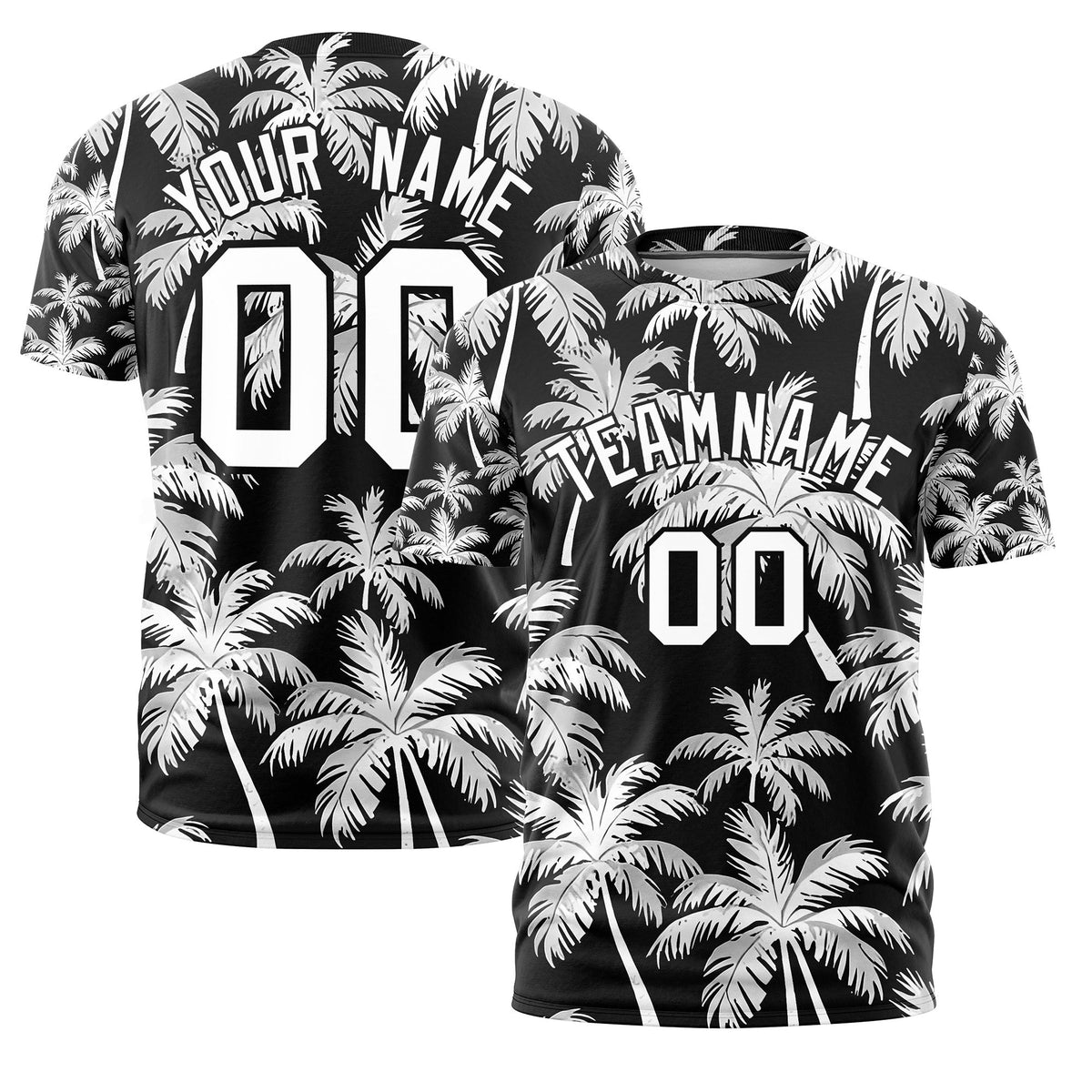 Custom White Black Graffiti Pattern Hawaiian Style T-shirt| KXKSHOP