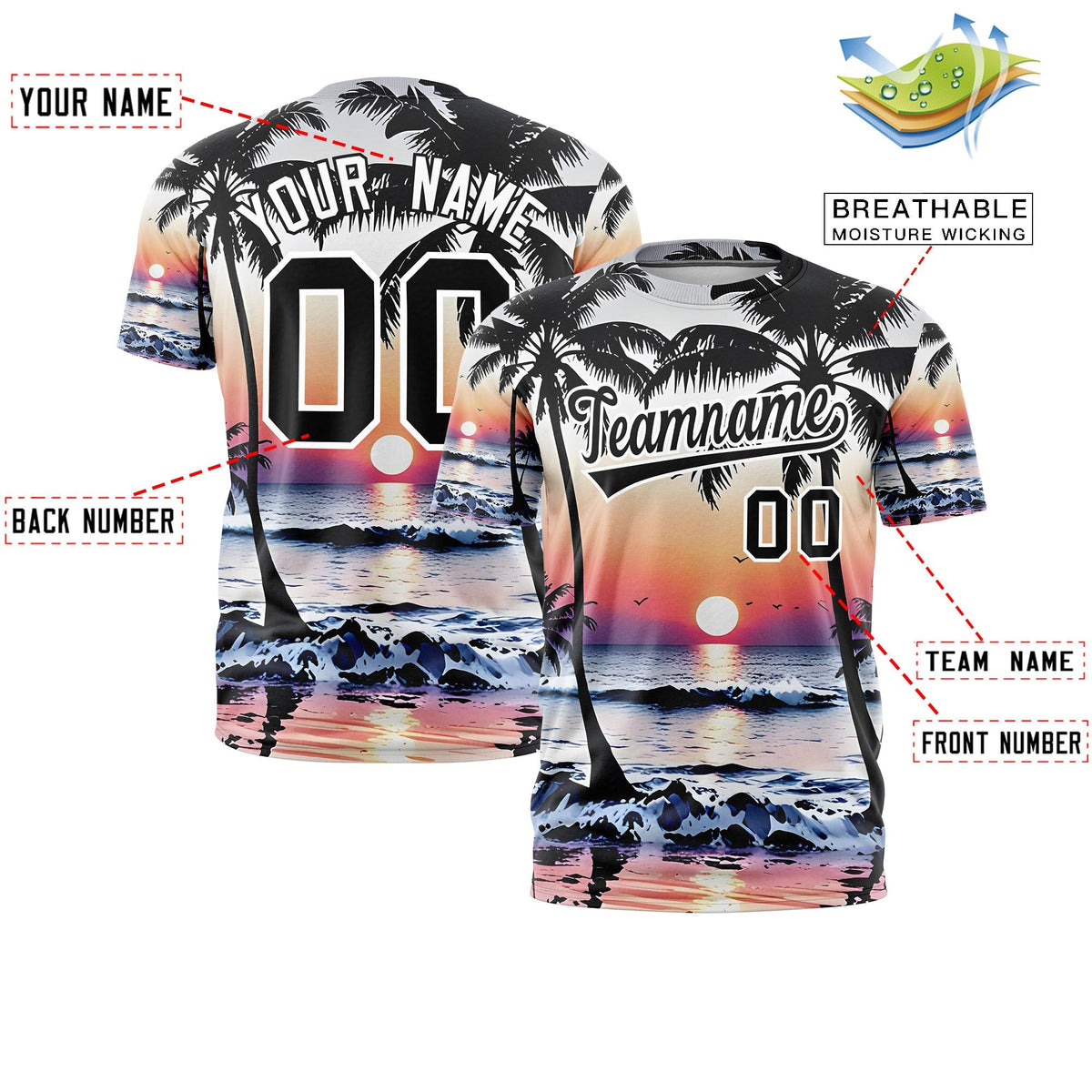 Custom Black White Graffiti Pattern Hawaiian Style T-shirt| KXKSHOP