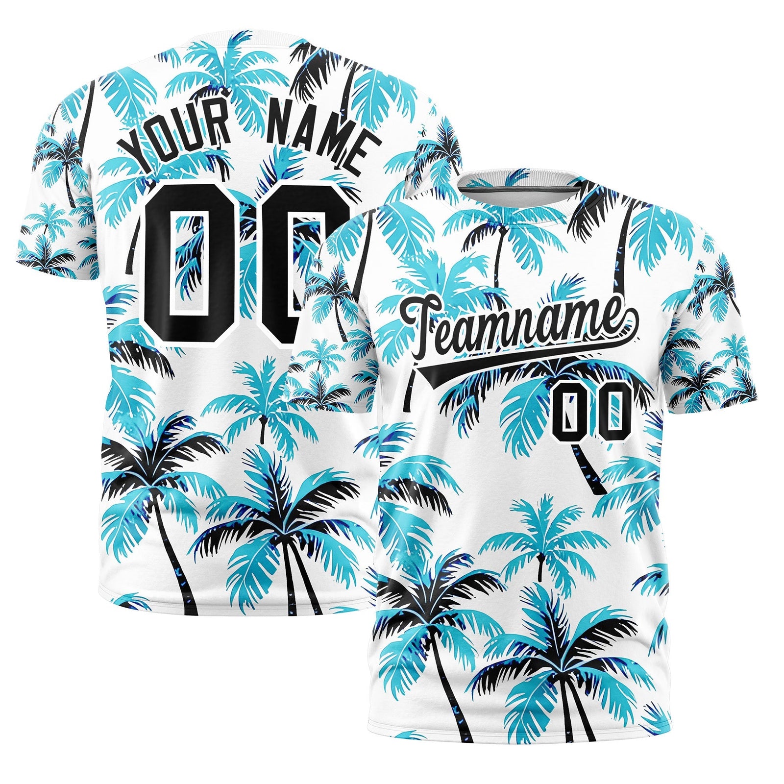 Custom Black White Graffiti Pattern Hawaiian Style T-shirt| KXKSHOP