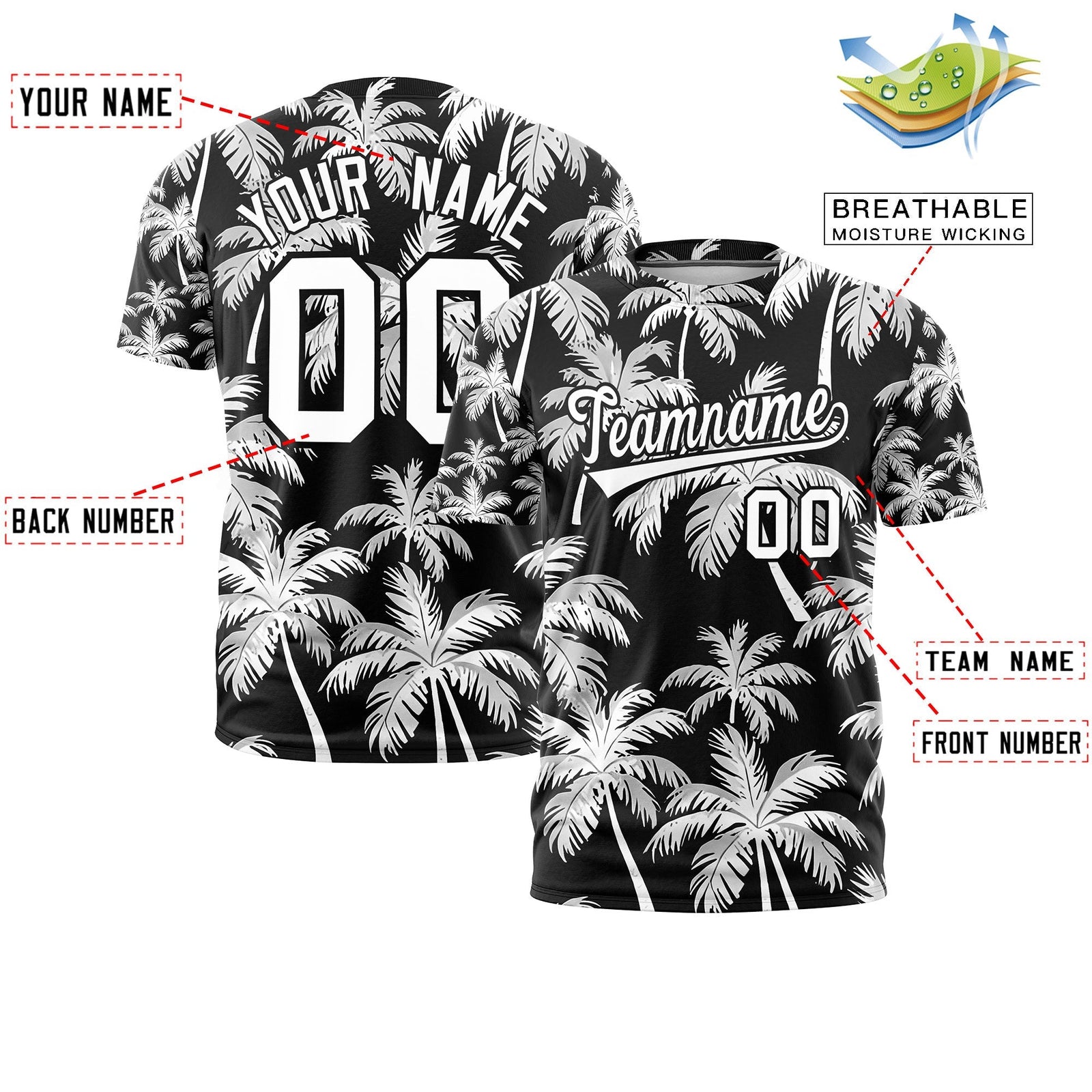 Custom White Black Graffiti Pattern Hawaiian Style T-shirt| KXKSHOP