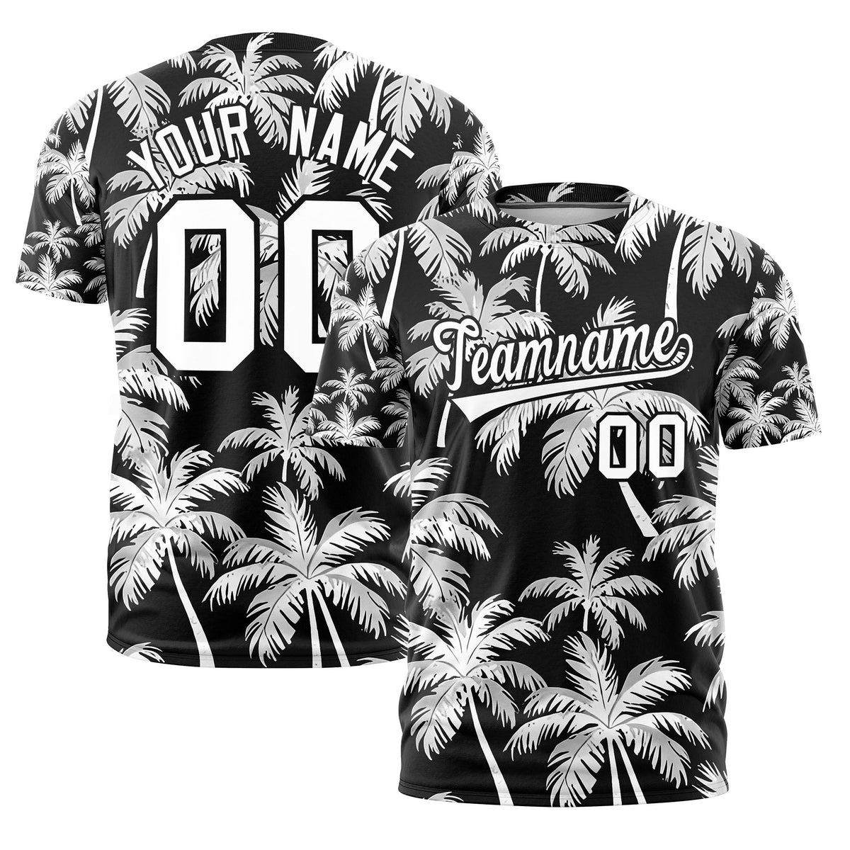 Custom White Black Graffiti Pattern Hawaiian Style T-shirt| KXKSHOP