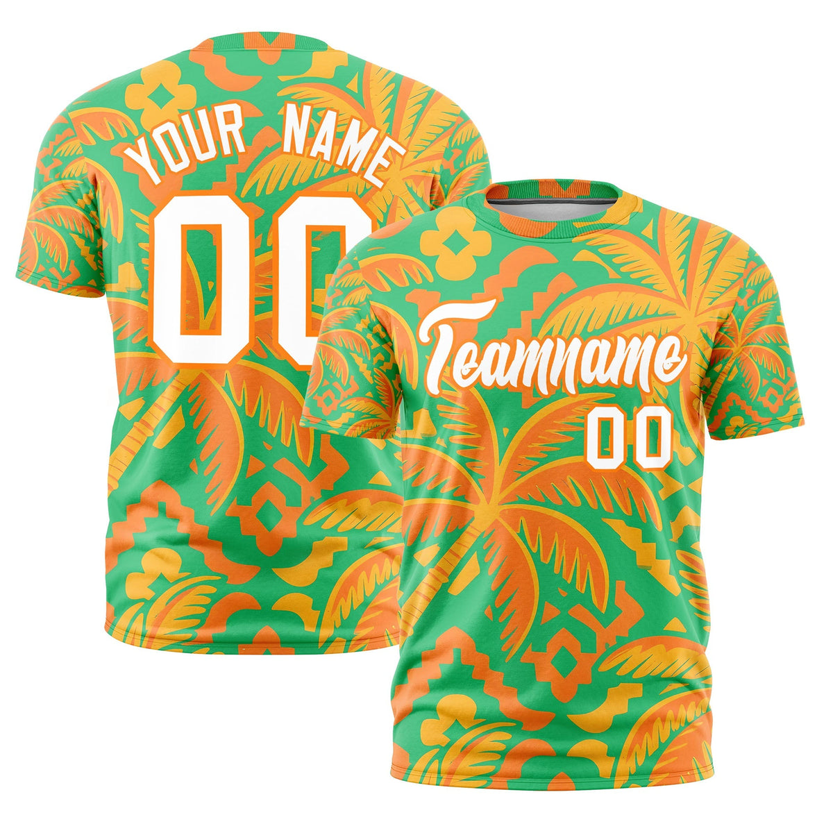 Custom White Orange Graffiti Pattern Hawaiian Style T-shirt| KXKSHOP