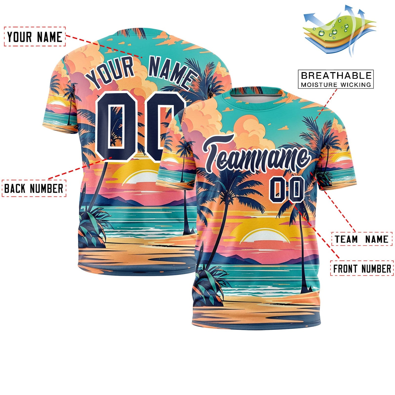 Custom Navy White Graffiti Pattern Hawaiian Style T-shirt| KXKSHOP