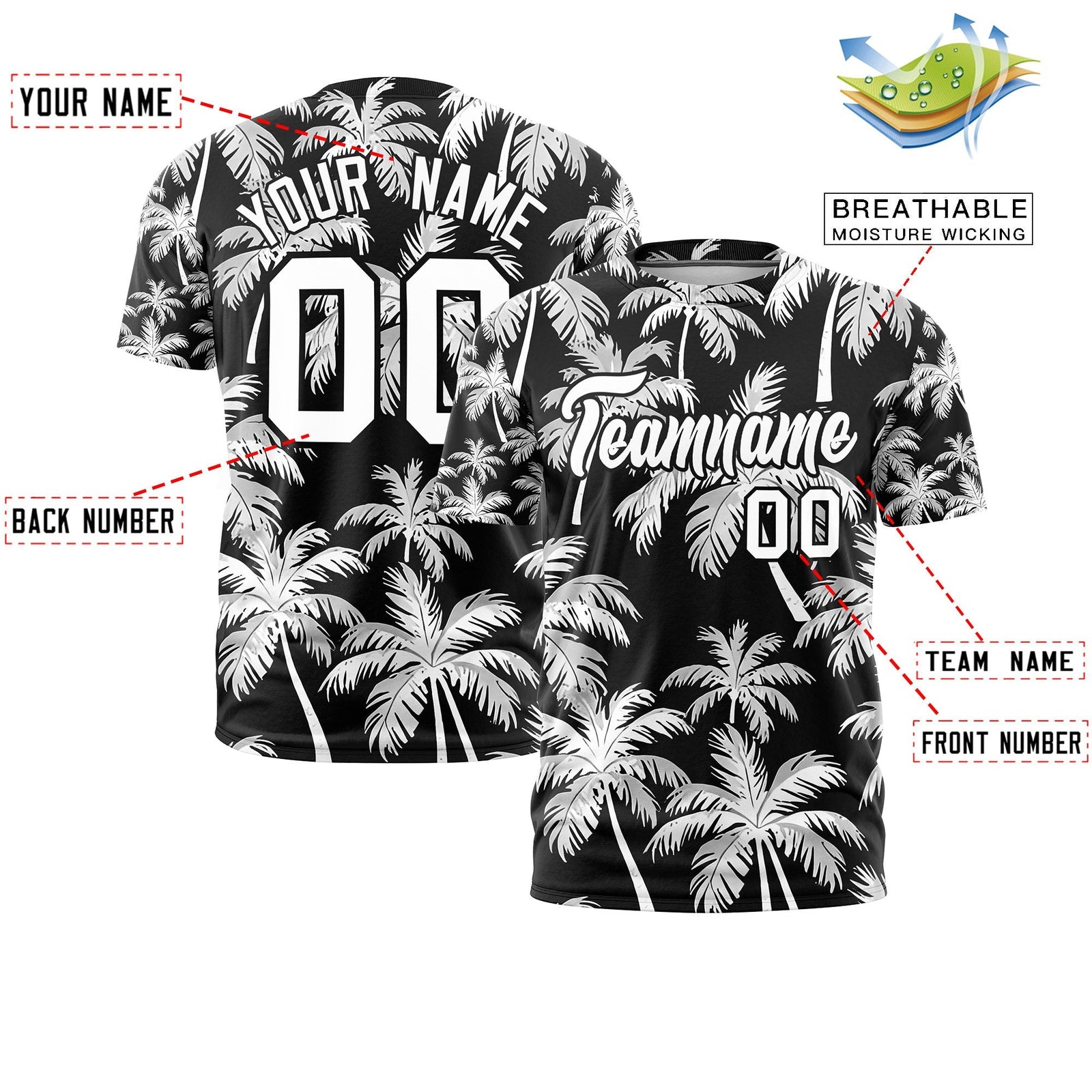 Custom White Black Graffiti Pattern Hawaiian Style T-shirt| KXKSHOP
