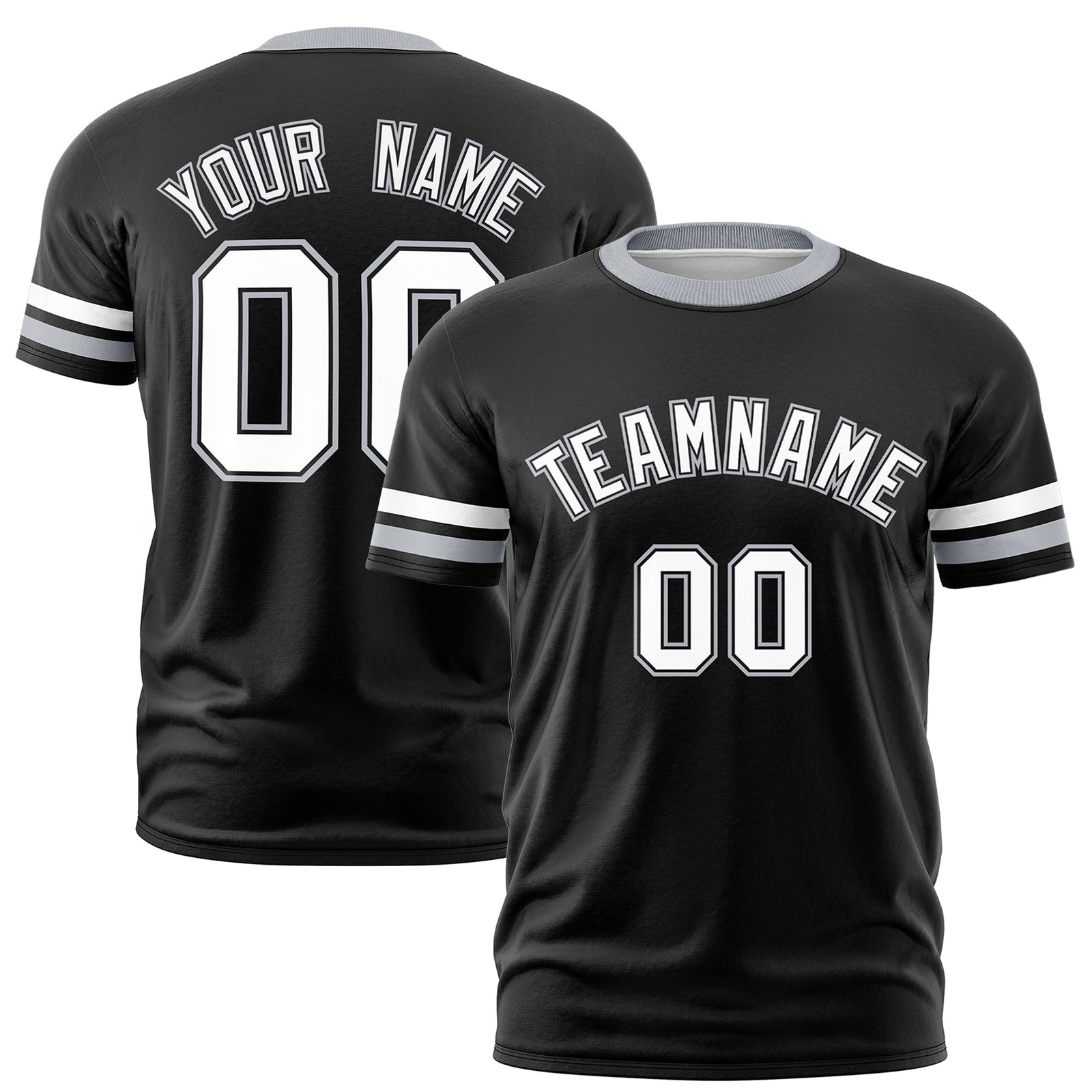 Custom Black Gray Classic Style Stripe Fashion T-shirt| KXKSHOP