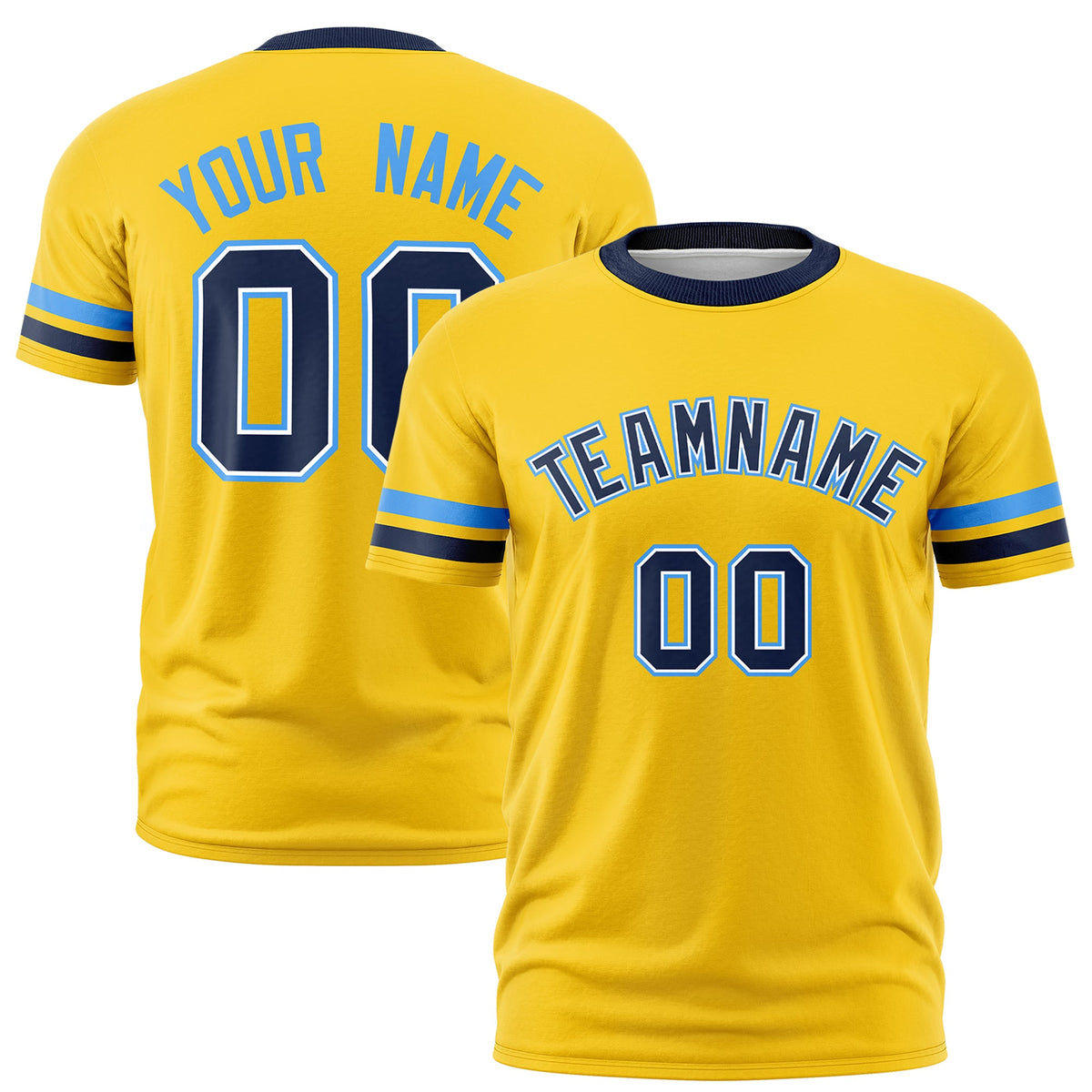 Custom Gold Navy Classic Style Stripe Fashion T-shirt| KXKSHOP
