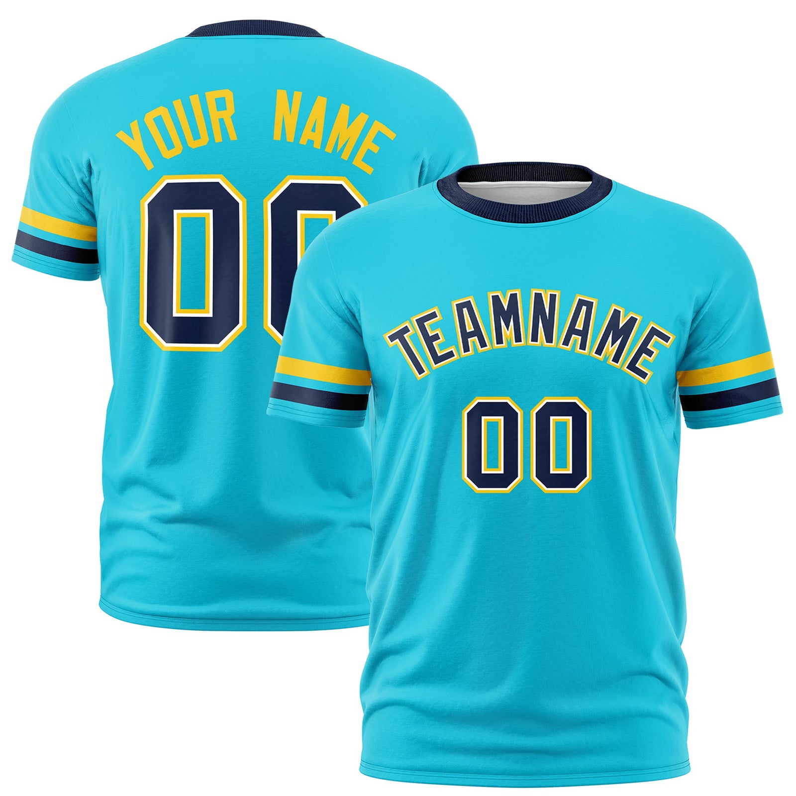 Custom Sky Blue Navy Classic Style Stripe Fashion T-shirt| KXKSHOP