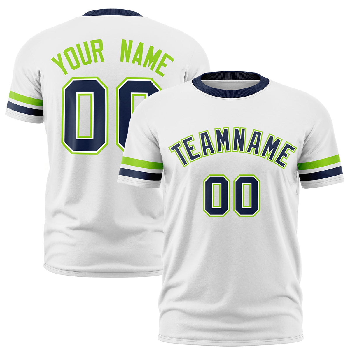 Custom White Navy Classic Style Stripe Fashion T-shirt| KXKSHOP