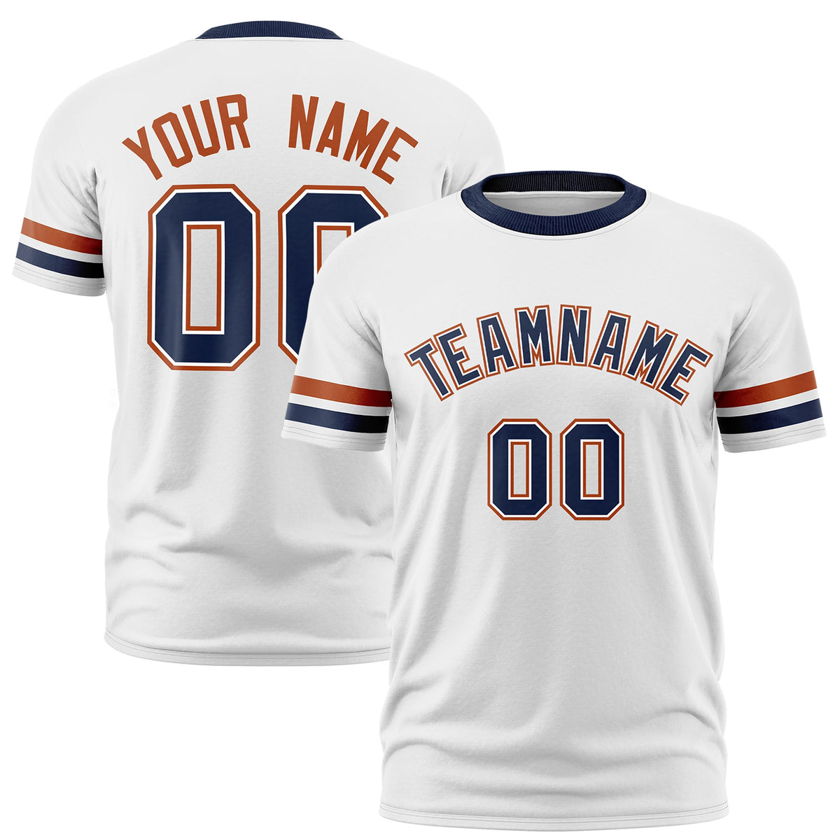 Custom White Navy Classic Style Stripe Fashion T-shirt| KXKSHOP