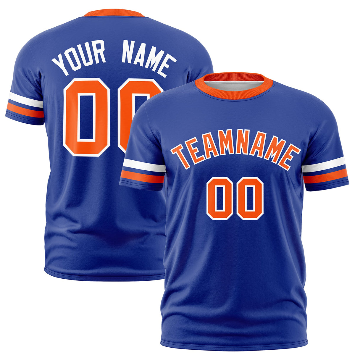 Custom Royal Blue Orange Classic Style Stripe Fashion T-shirt| KXKSHOP