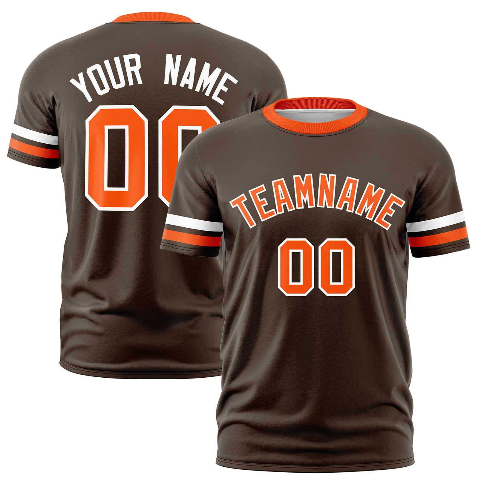 Custom Brown Orange Classic Style Stripe Fashion T-shirt| KXKSHOP