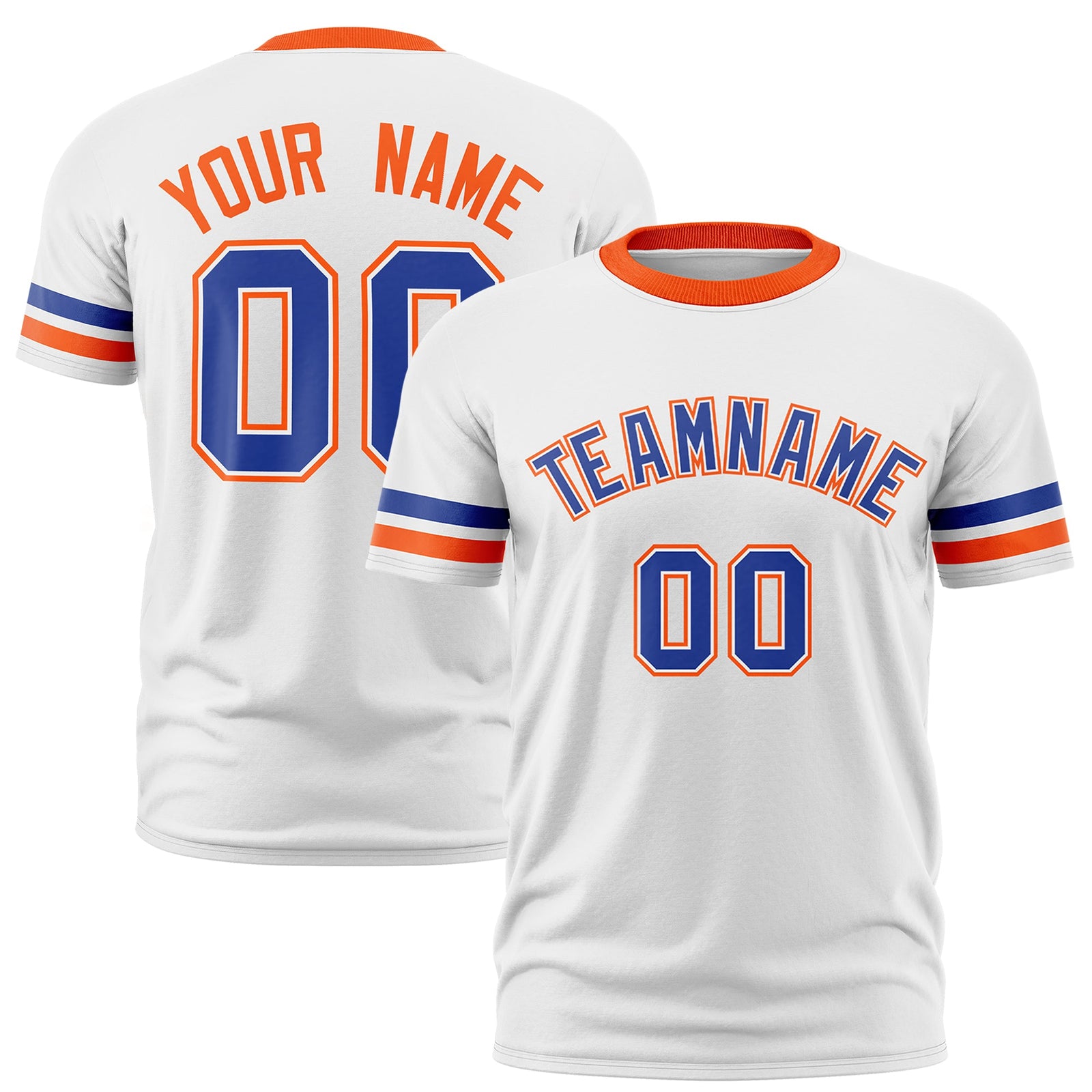 Custom White Orange Classic Style Stripe Fashion T-shirt| KXKSHOP