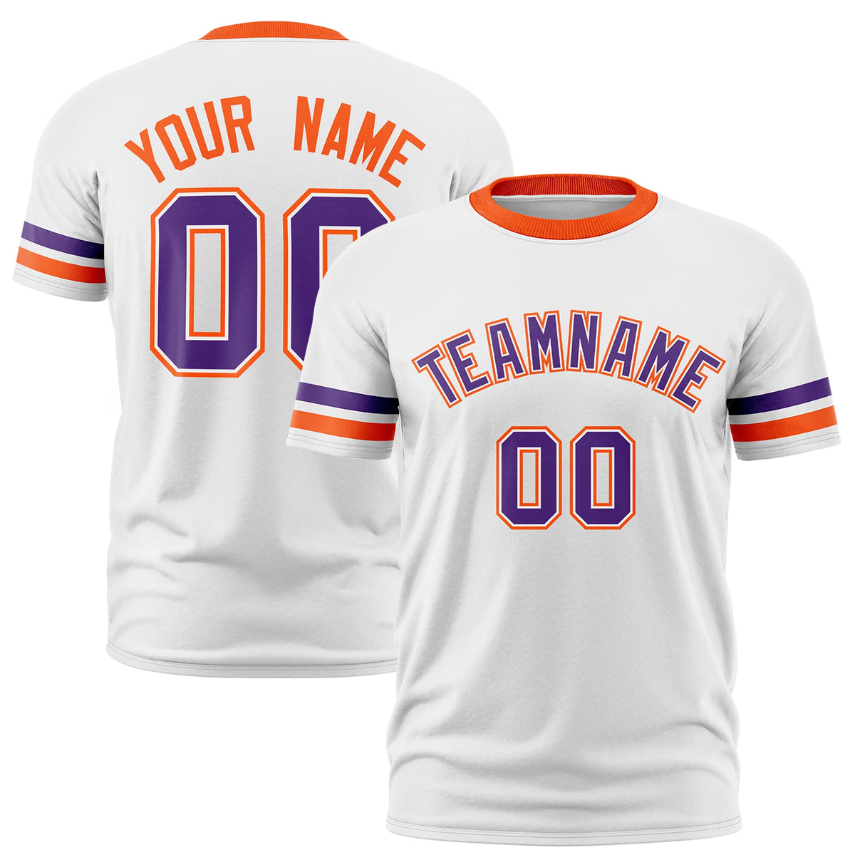 Custom White Orange Classic Style Stripe Fashion T-shirt| KXKSHOP