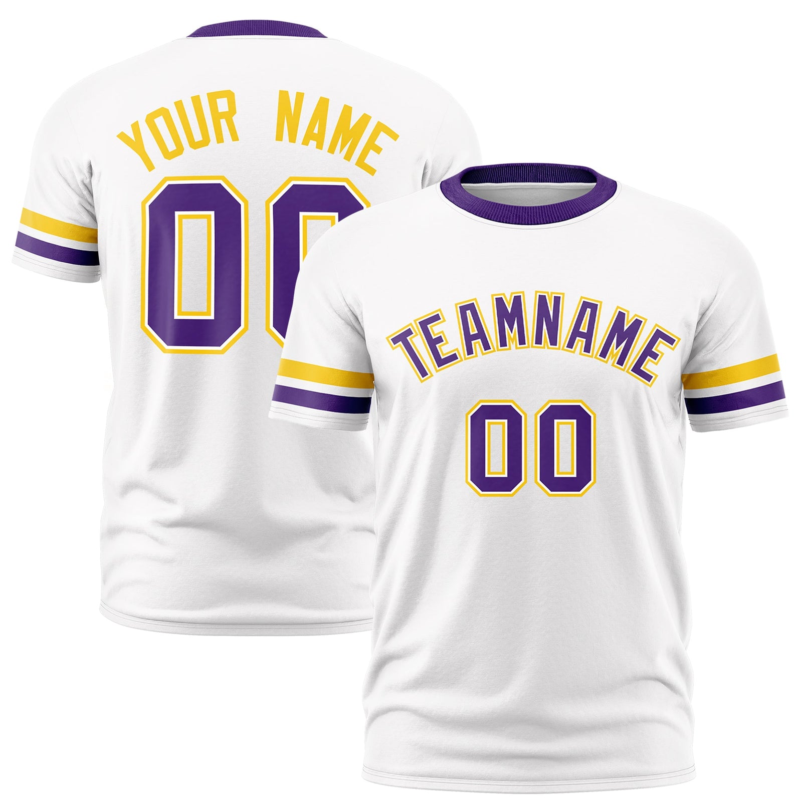 Custom White Purple Classic Style Stripe Fashion T-shirt| KXKSHOP