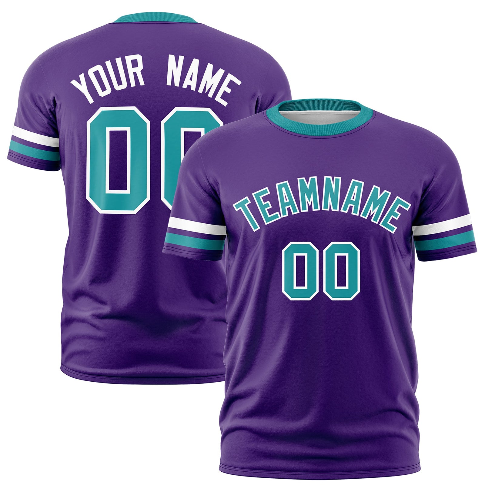 Custom Purple Aqua Classic Style Stripe Fashion T-shirt| KXKSHOP